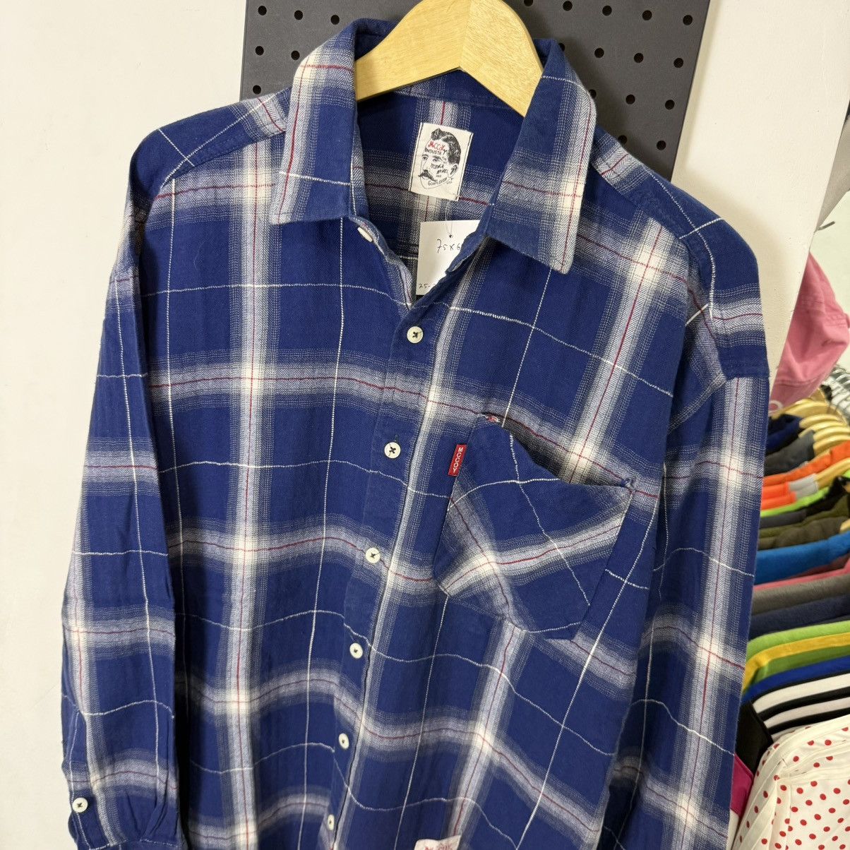 Japanese Brand Mc Coy plaid flannel blue button Size US XL / EU 56 / 4 - 2 Thumbnail