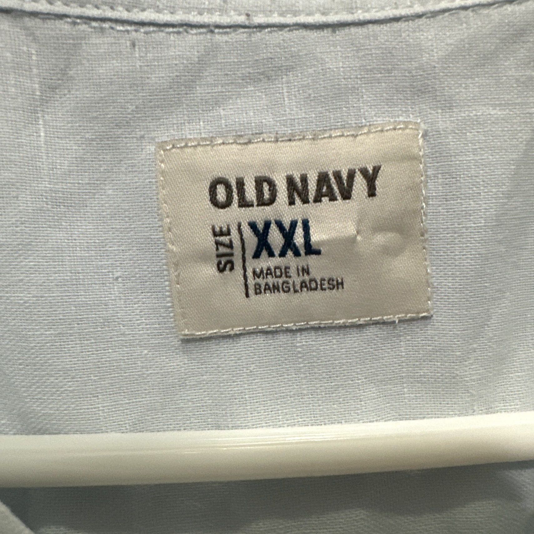 Old Navy Old Navy Button-Up Shirt 2XL Light Blue Short Sleeve Linen / Cotton Casual Men’s Shirt Size US XXL / EU 58 / 5 - 2 Thumbnail
