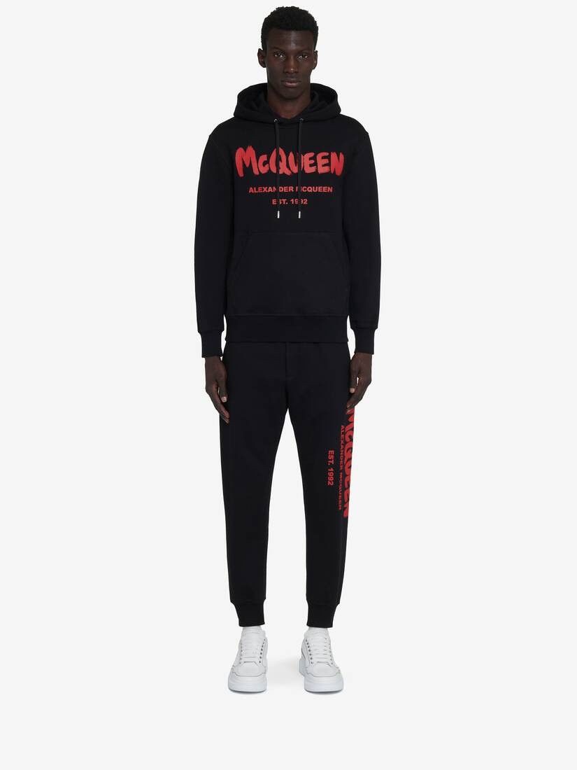 Alexander McQueen o1srvl11e0226 McQueen Graffiti Sweatpants & Joggers In Black Size US 32 / EU 48 - 2 Thumbnail