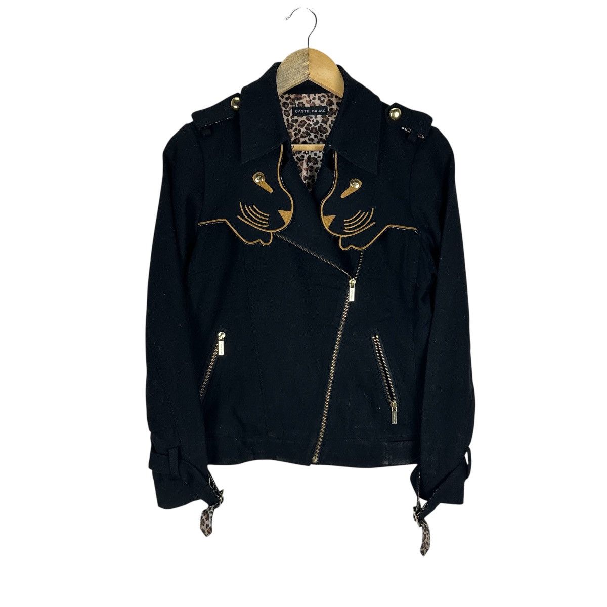 Jean Charles De Castelbajac CASTELBAJAC WOOL DOUBLE COLLAR LEOPARD JACKET Size S / US 4 / IT 40 - 1 Thumbnail