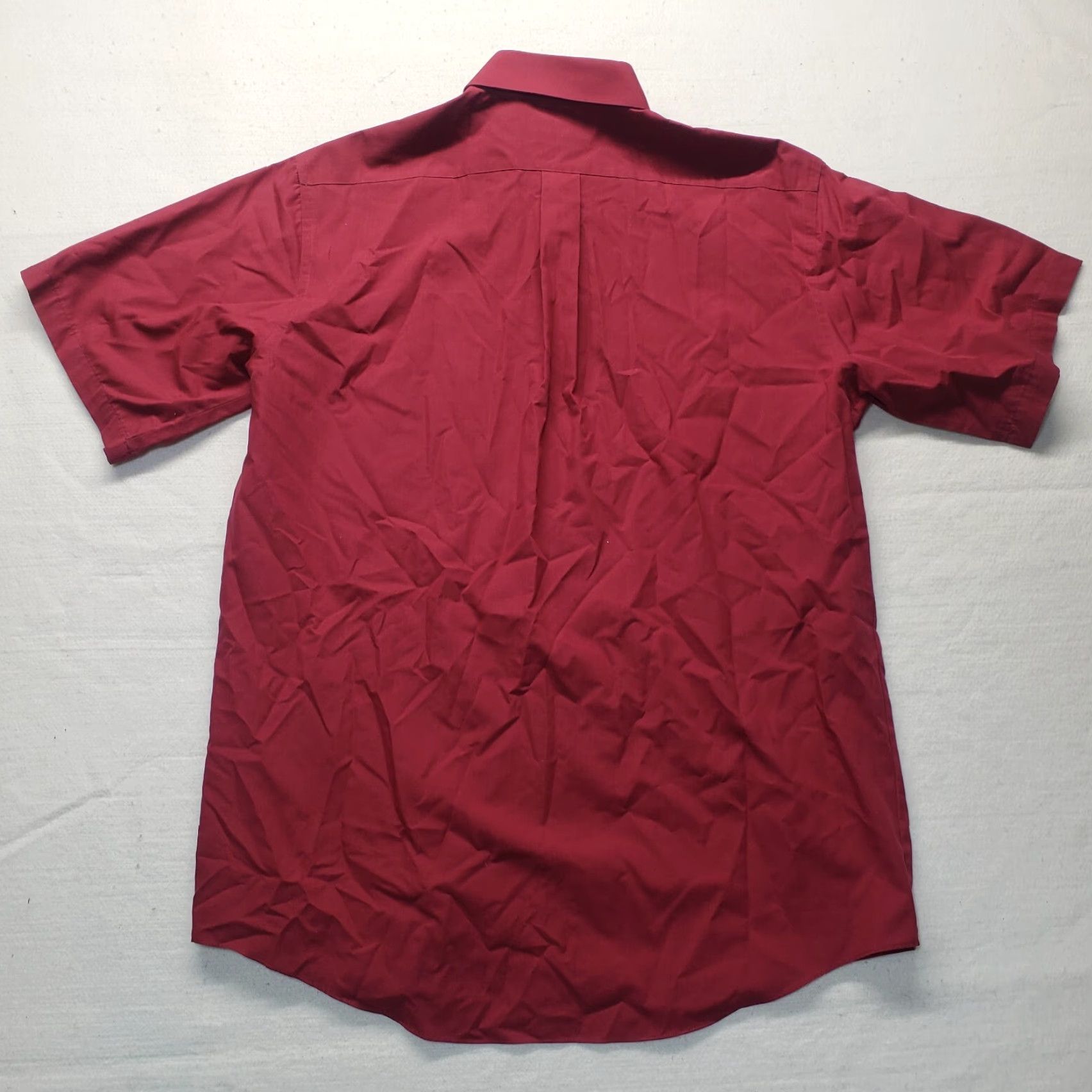 Stafford Stafford Dress Shirt Long Sleeve Red 17 Mens Button Up Solid Cotton Blend 55% Cotton 45% Polyester Regular Style Preppy Size US XL / EU 56 / 4 - 7 Thumbnail