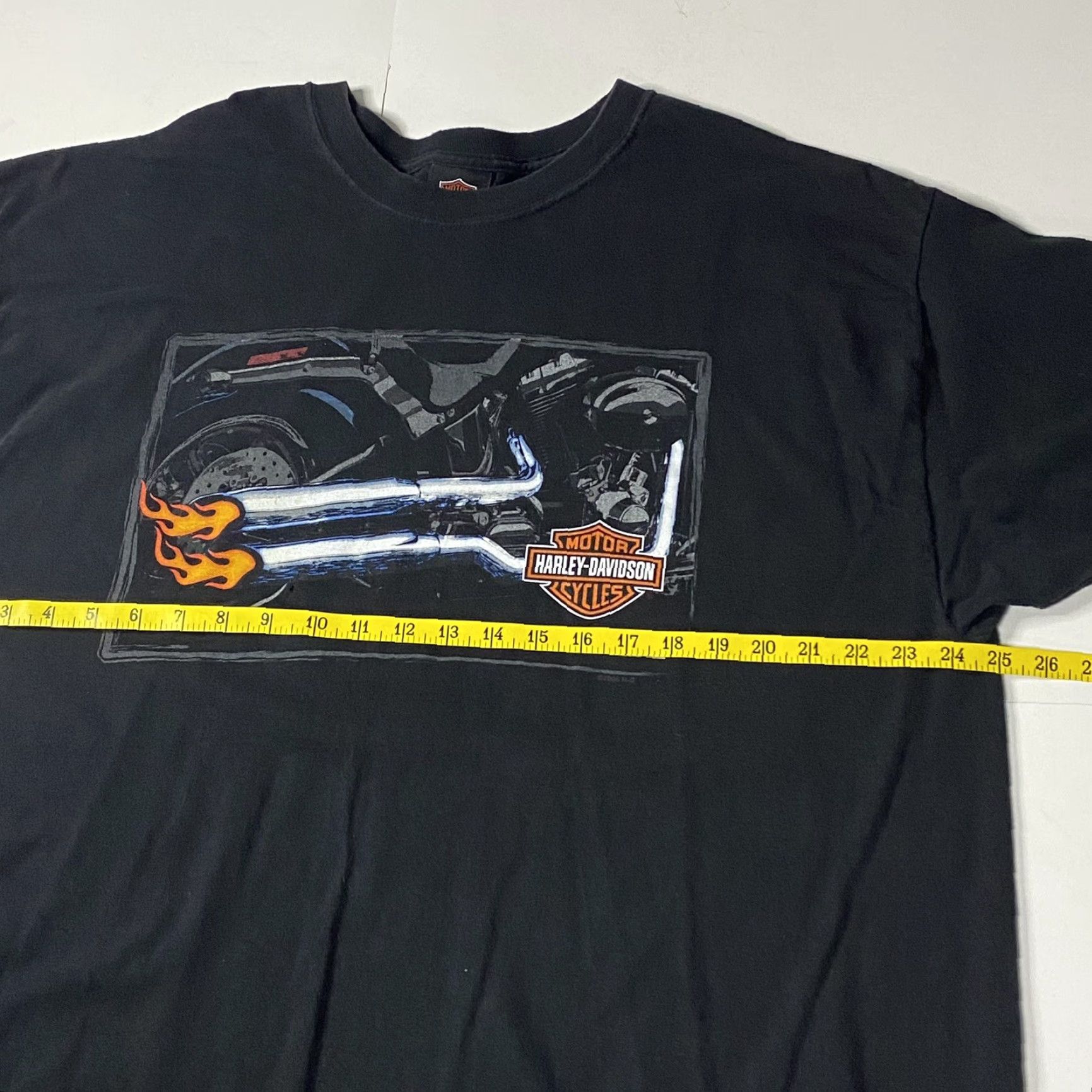 Harley Davidson VINTAGE Harley-Davidson Men's T Shirt 2XL Black Graphic Tee USA Made Ocala Florida RARE 1990s Mens Size US XXL / EU 58 / 5 - 7 Thumbnail