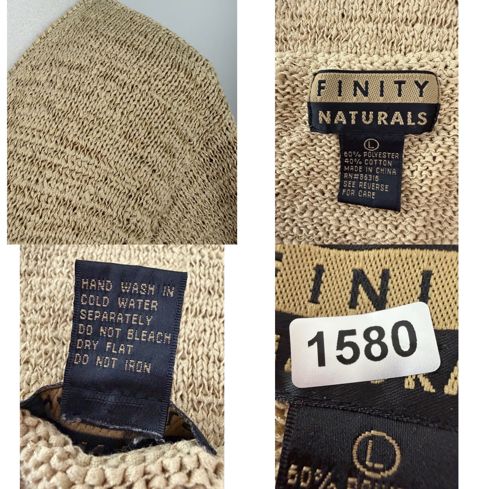 Vintage Vintage Finity Beige 90s Knit Top Sweater V-Neck Pullover Womens M Size M / US 6-8 / IT 42-44 - 8 Thumbnail