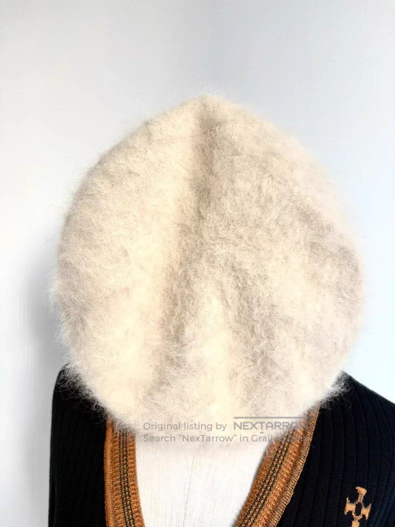 Vivienne Westwood Vivienne Westwood White Long Pile Saturn Embroidered Beret Size ONE SIZE - 4 Thumbnail