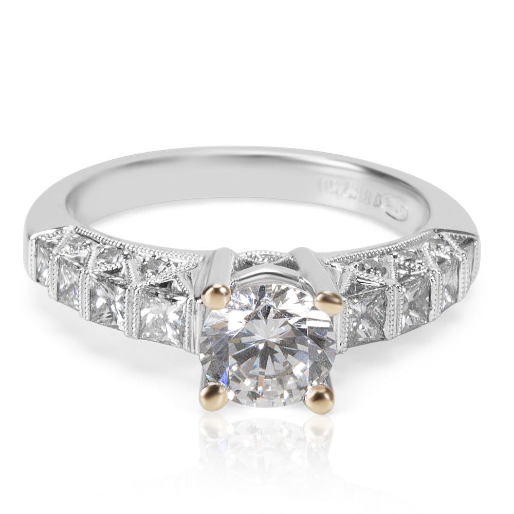 image of Tiffany Co La Reina Diamond Engagement Ring Setting In 18K White Gold (0.66 Ctw), Women's