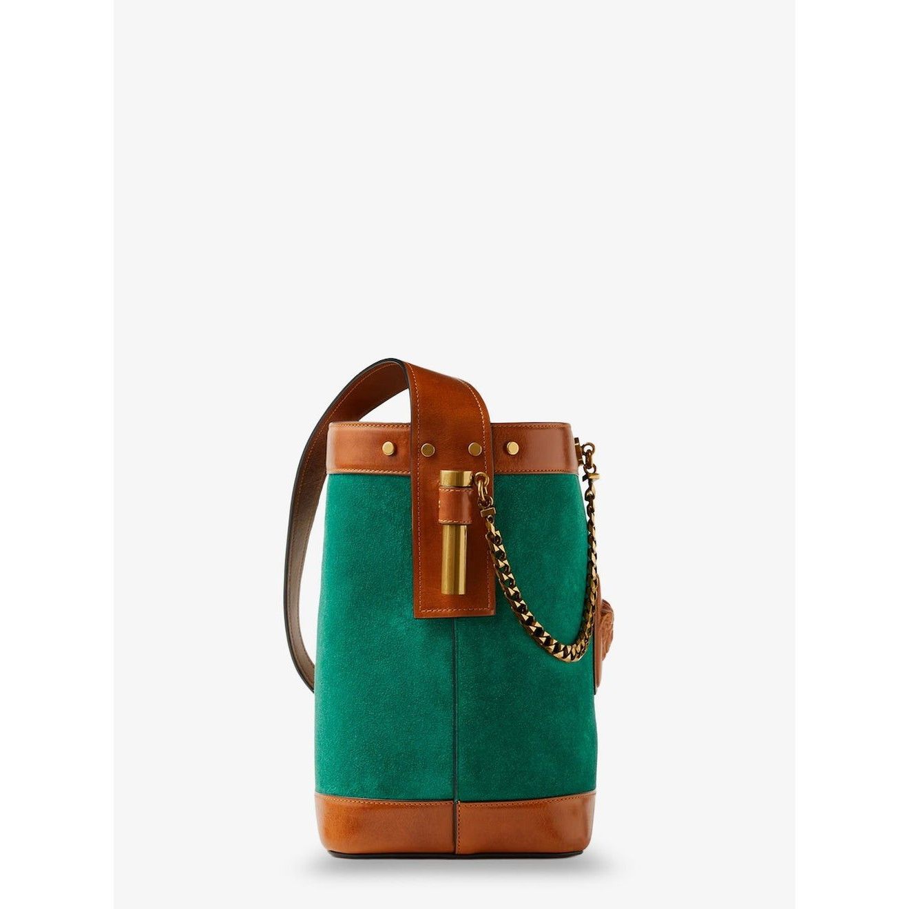 Versace VERSACE Pivot Small Green Suede Bucket Bag New & Authentic Size ONE SIZE - 3 Thumbnail