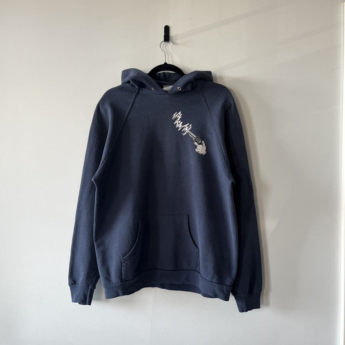 Vintage Dark Graphic Hoodie with Gun & Clown Print - Edgy Streetwear Size US XL / EU 56 / 4 - 2 Thumbnail
