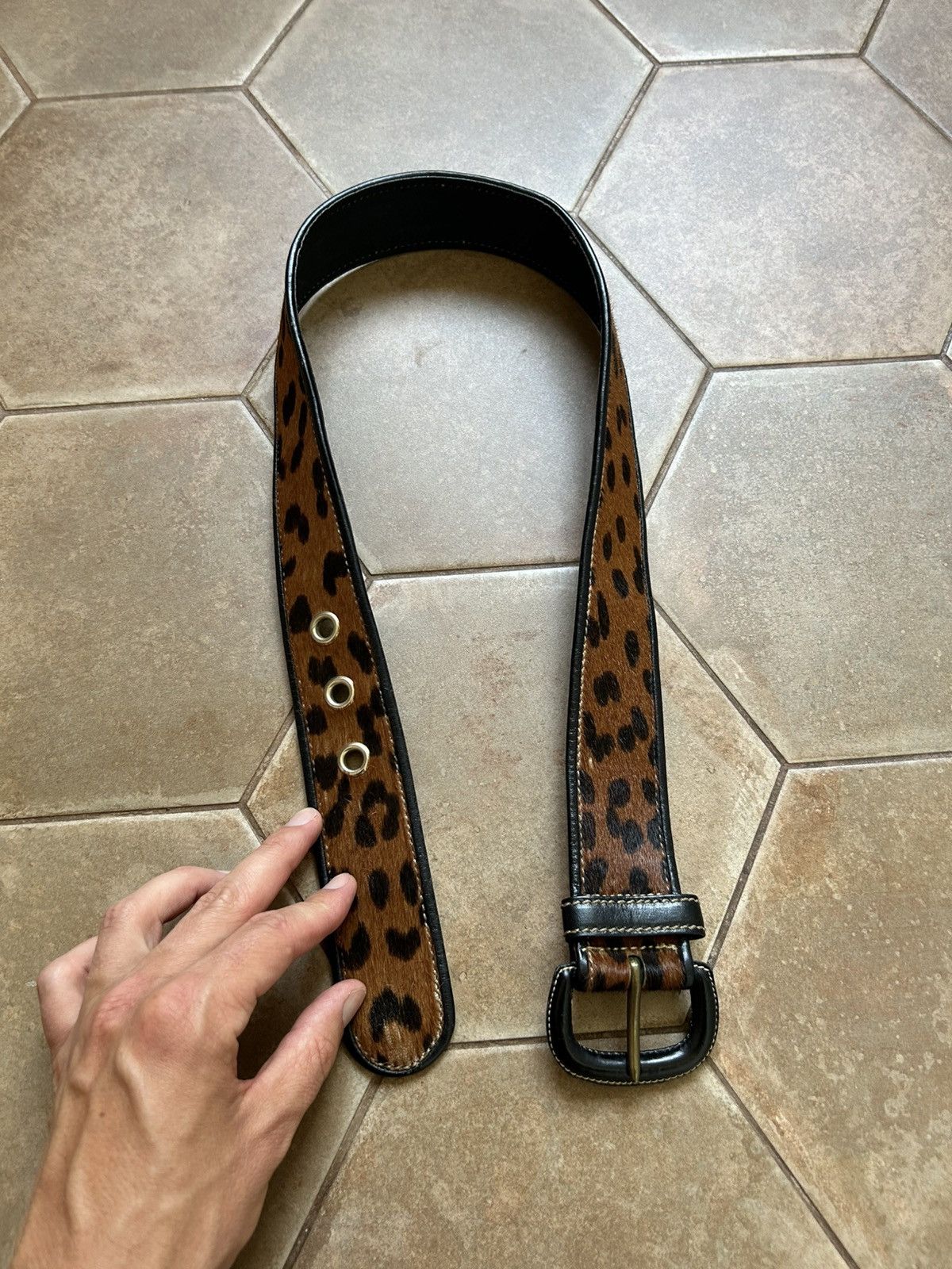 Other Vintage patchwork leopard belt leather Size ONE SIZE - 3 Thumbnail