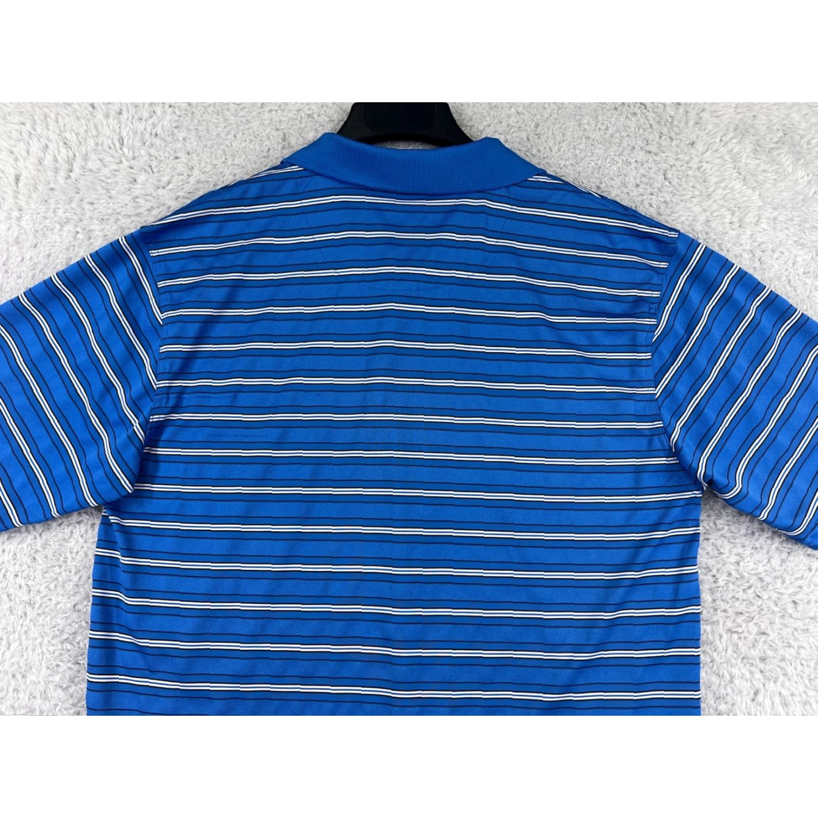 Vintage Grand Slam Polo Shirt Mens XL Blue Striped 100% Polyester Golf Polo Shirt Mens XL Blue Striped Size US XL / EU 56 / 4 - 6 Thumbnail