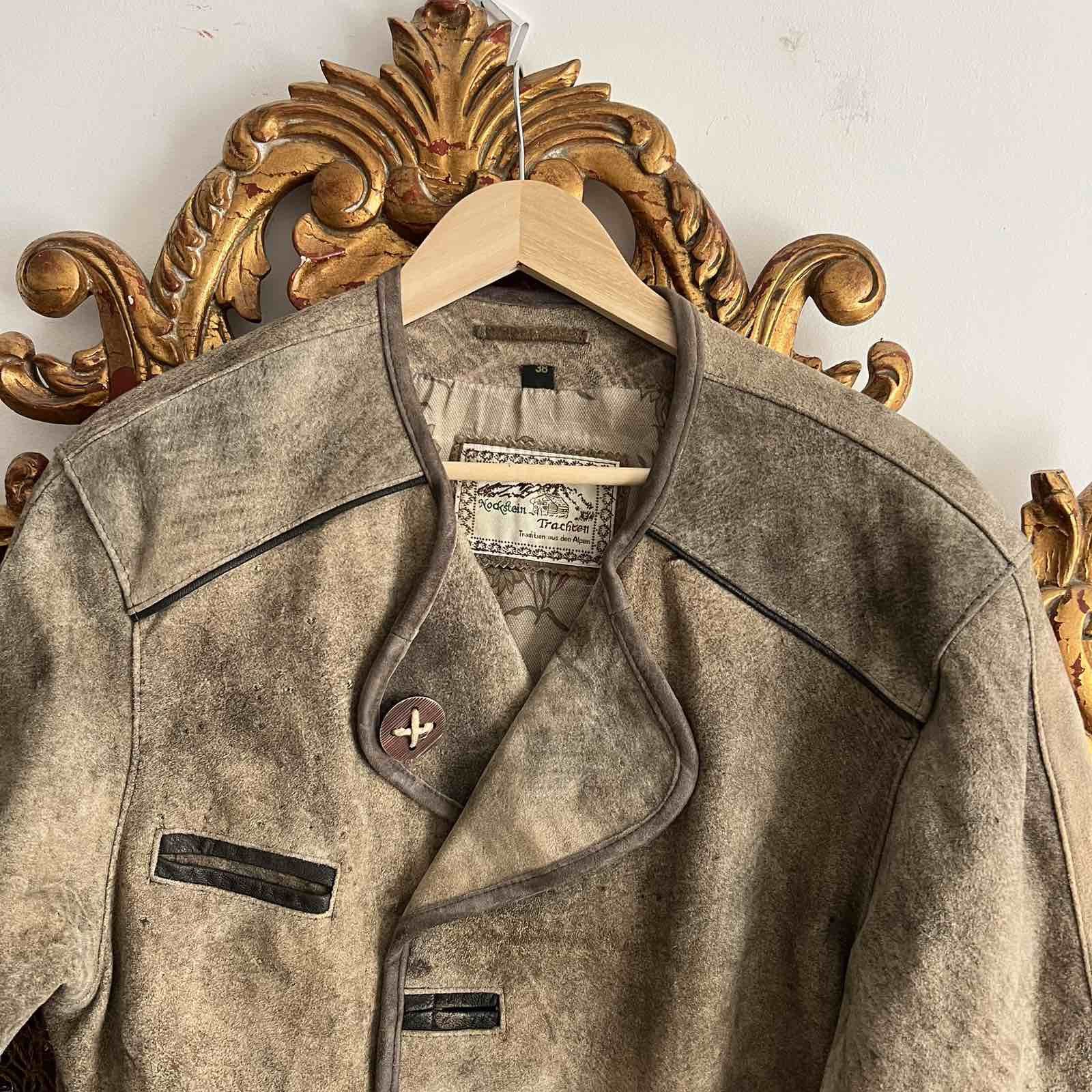 Vintage Nodkstein Men Real Leather Blazer Jacket Coat Jager Size US XL / EU 56 / 4 - 4 Thumbnail