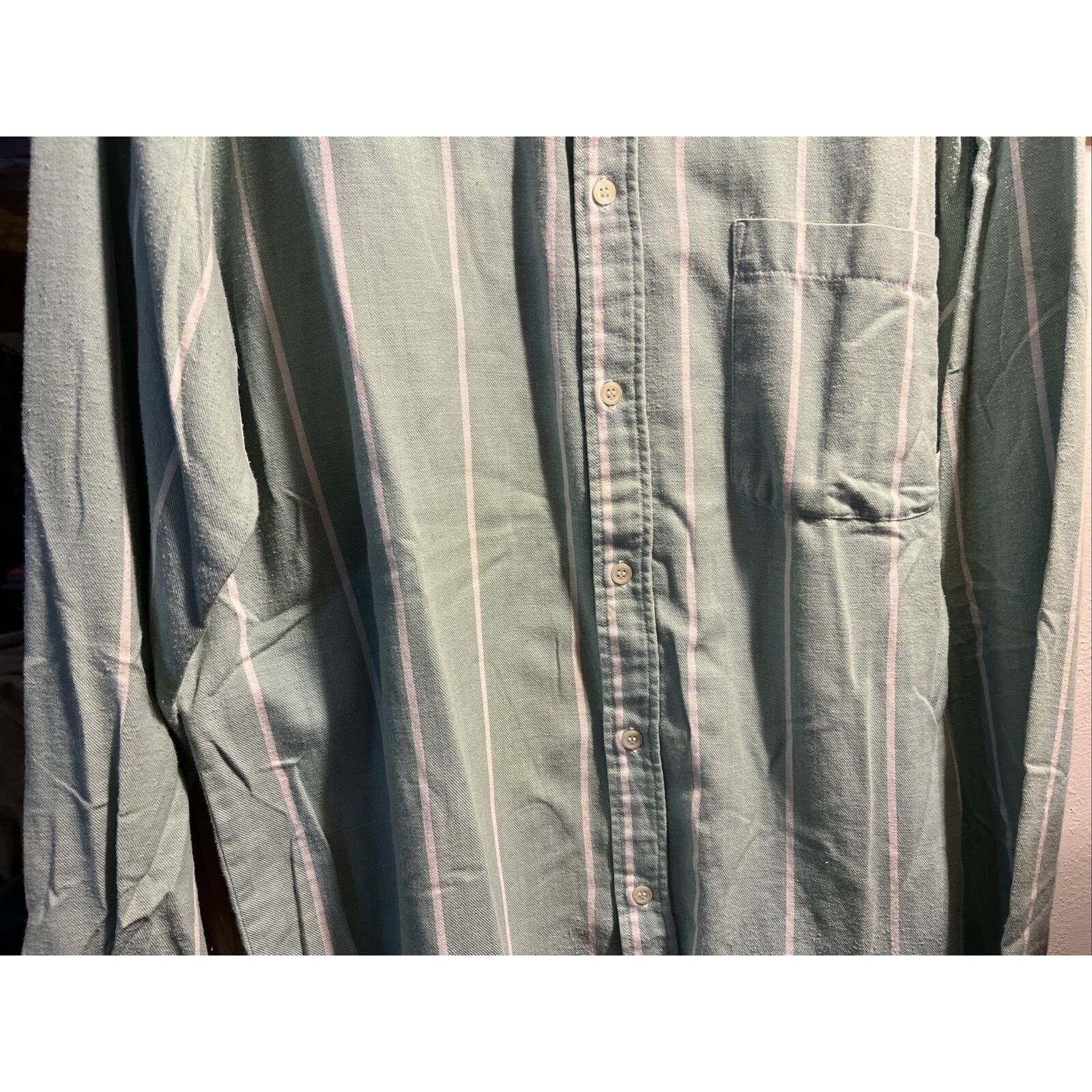 Other Kenny Rogers Vintage Mens XLT Green Striped LS Cotton Shirt Size US XL / EU 56 / 4 - 5 Thumbnail