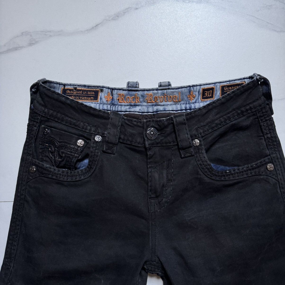 Rock Revival Rock Revival Granger Biker Black Jeans Size US 32 / EU 48 - 5 Thumbnail