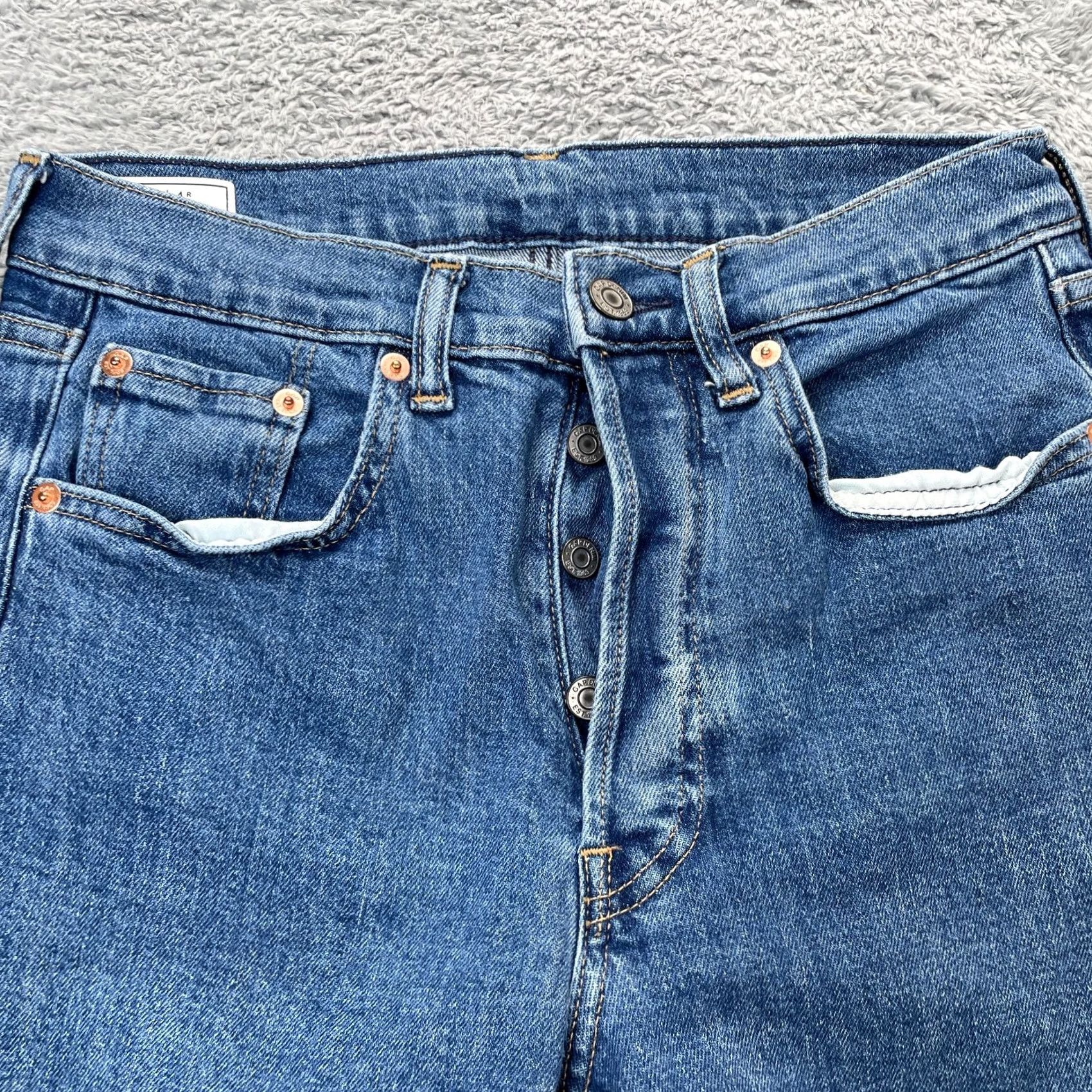 Gap Gap Jeans Womens 4R Blue Cheeky Straight Leg High Rise Denim Logo Cotton Stretch Jeans Size 27" / US 4 / IT 40 - 5 Thumbnail