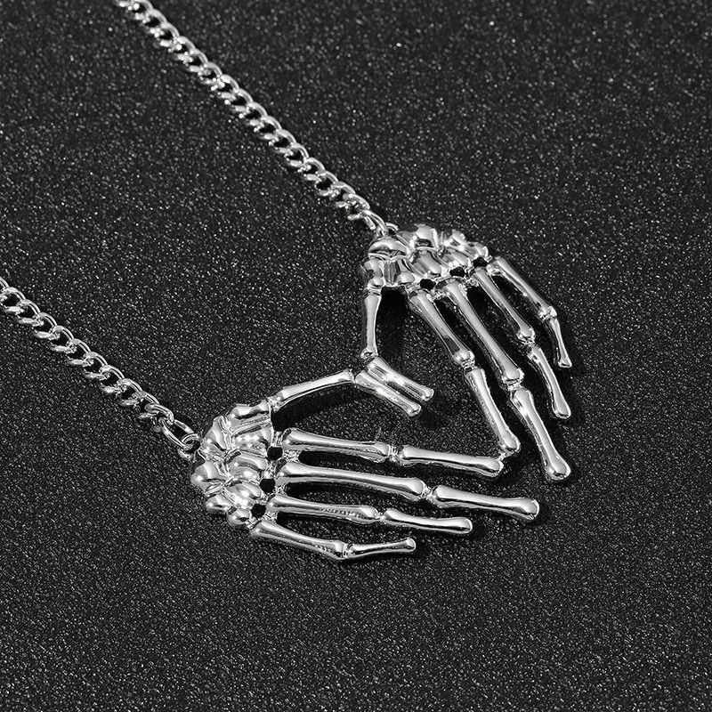 Jewelry Hip-Hop Skull Hand Necklace Size ONE SIZE - 1 Thumbnail