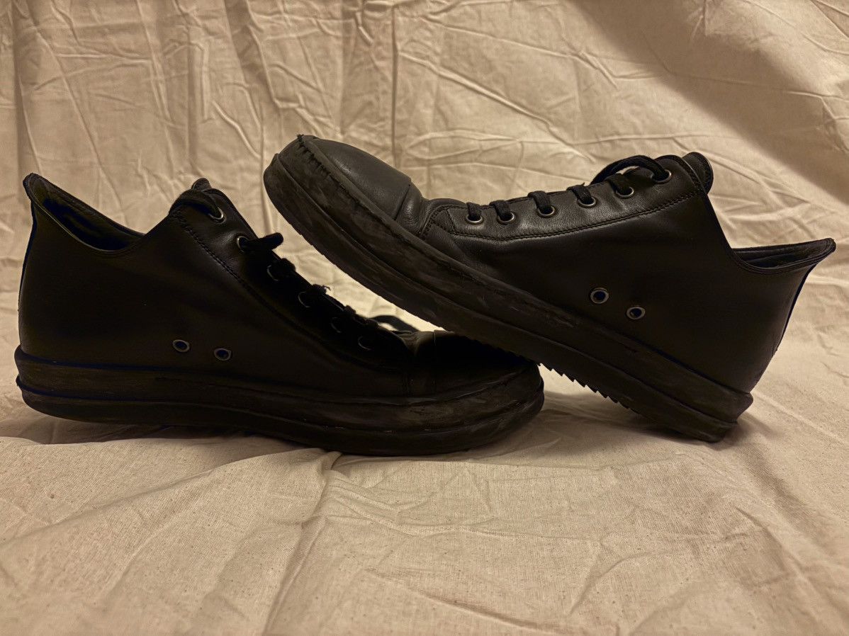 Rick Owens Black Leather low top ramones Size US 9 / EU 42 - 4 Thumbnail