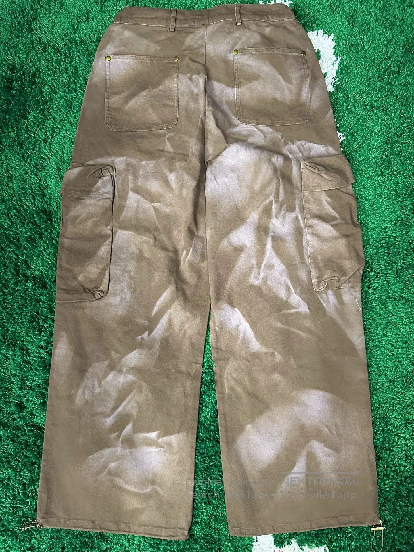 John Galliano GALLIANO LANDOR Water Ripple Cargo Wide-Leg Pants. Size US 26 / EU 42 - 4 Thumbnail
