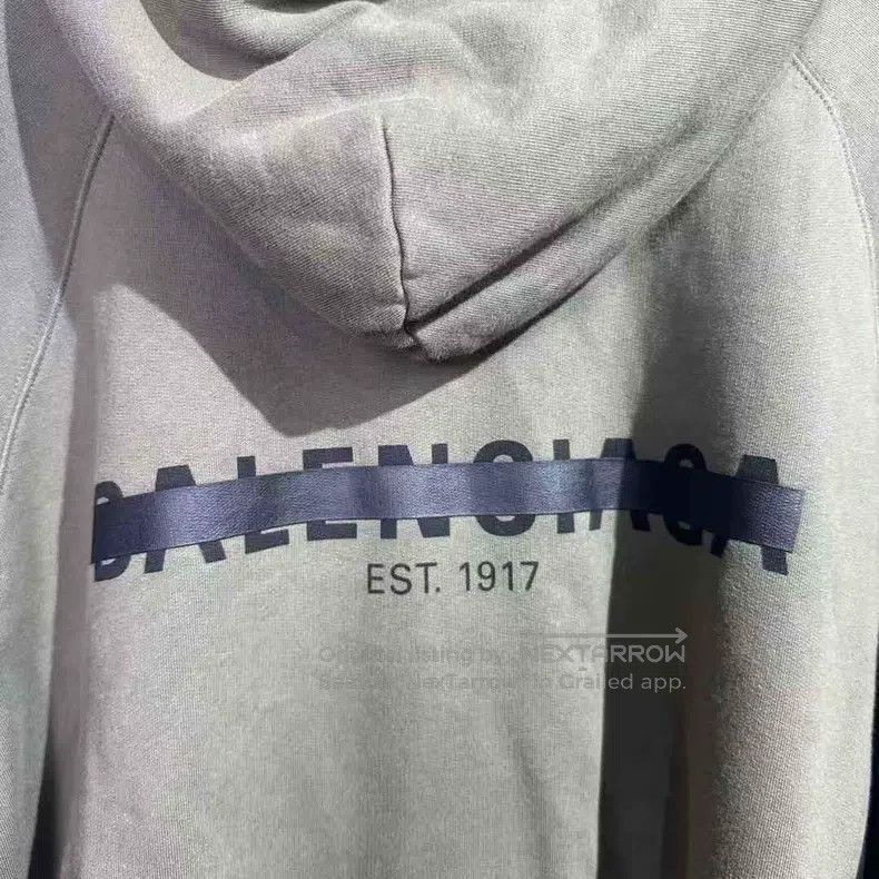 Balenciaga Balenciaga Olive Green Hooded Sweatshirt with Shielding Li Size US L / EU 52-54 / 3 - 6 Thumbnail