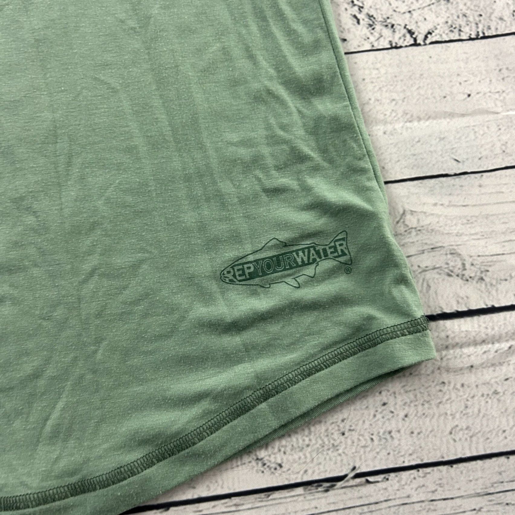 Vintage RepYourWater Tank Top Shirt Women's M Green Sleeveless Racerback Back Activewear Beach Size M / US 6-8 / IT 42-44 - 2 Thumbnail
