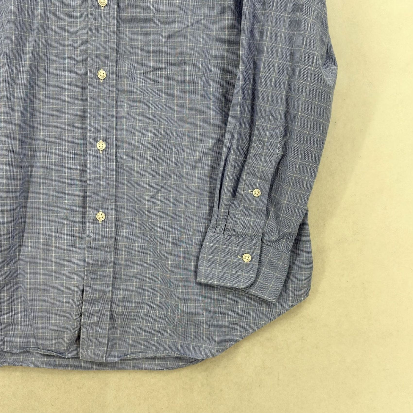 Polo Ralph Lauren Polo Ralph Lauren Dress Shirt Mens 16 36/37 Blue Check Classic Cotton Business Shirt Mens Blue Check Dress Shirt Size 42R - 3 Thumbnail