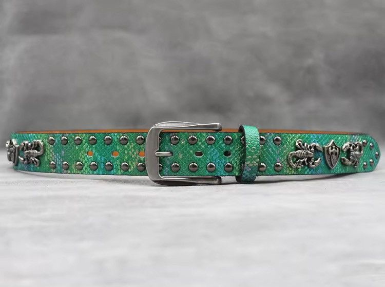 Cowboy Equipment 115 Cm scorpion Rivet PU Leather Belt Size ONE SIZE - 5 Thumbnail