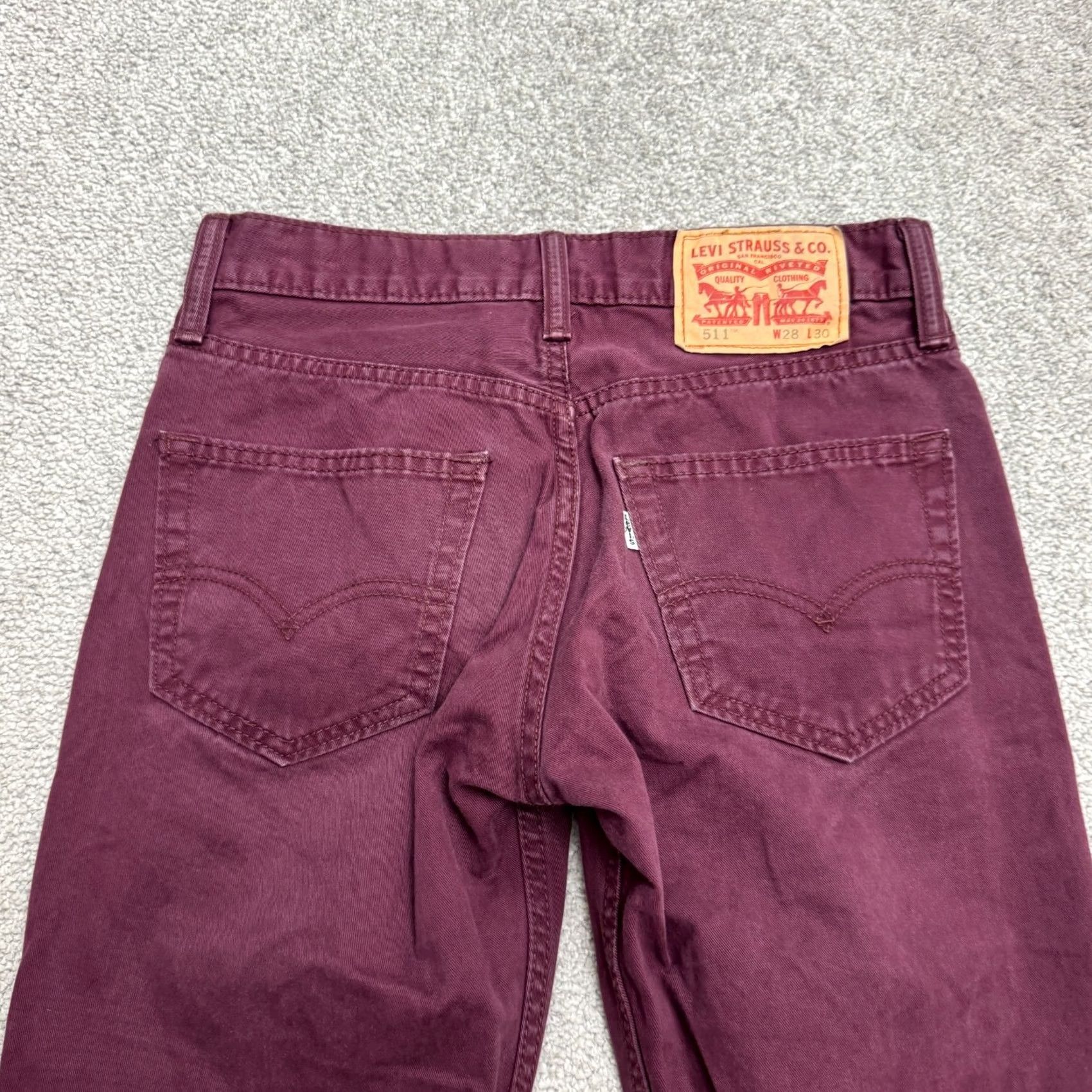 Levi's Levi's 511 Straight Leg Denim Jeans Womens 28x30 Red Cotton Mid Rise Vintage No Logo Pockets 28in Inseam Regular Fit Streetwear Size 28" / US 6 / IT 42 - 4 Thumbnail