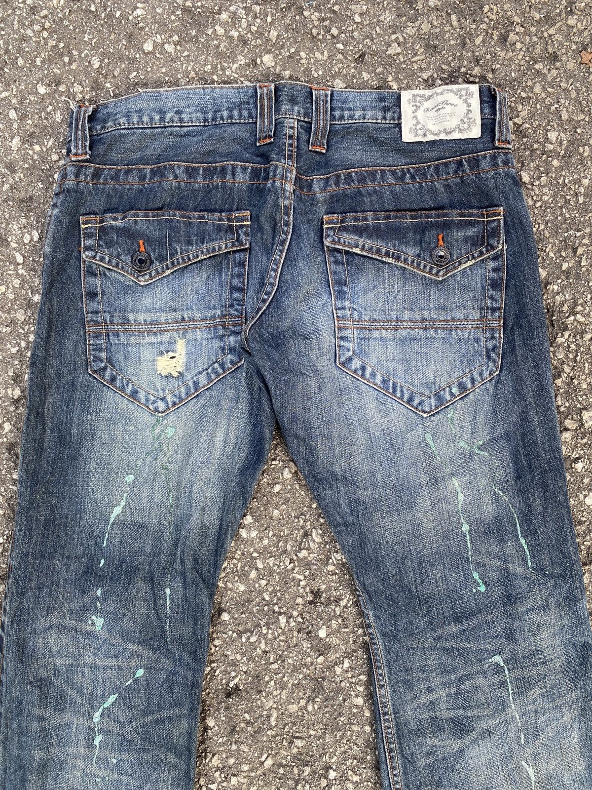 If Six Was Nine × Japanese Brand Flared Root Three Style Distressed Splatter Design Denim Size US 34 / EU 50 - 10 Thumbnail