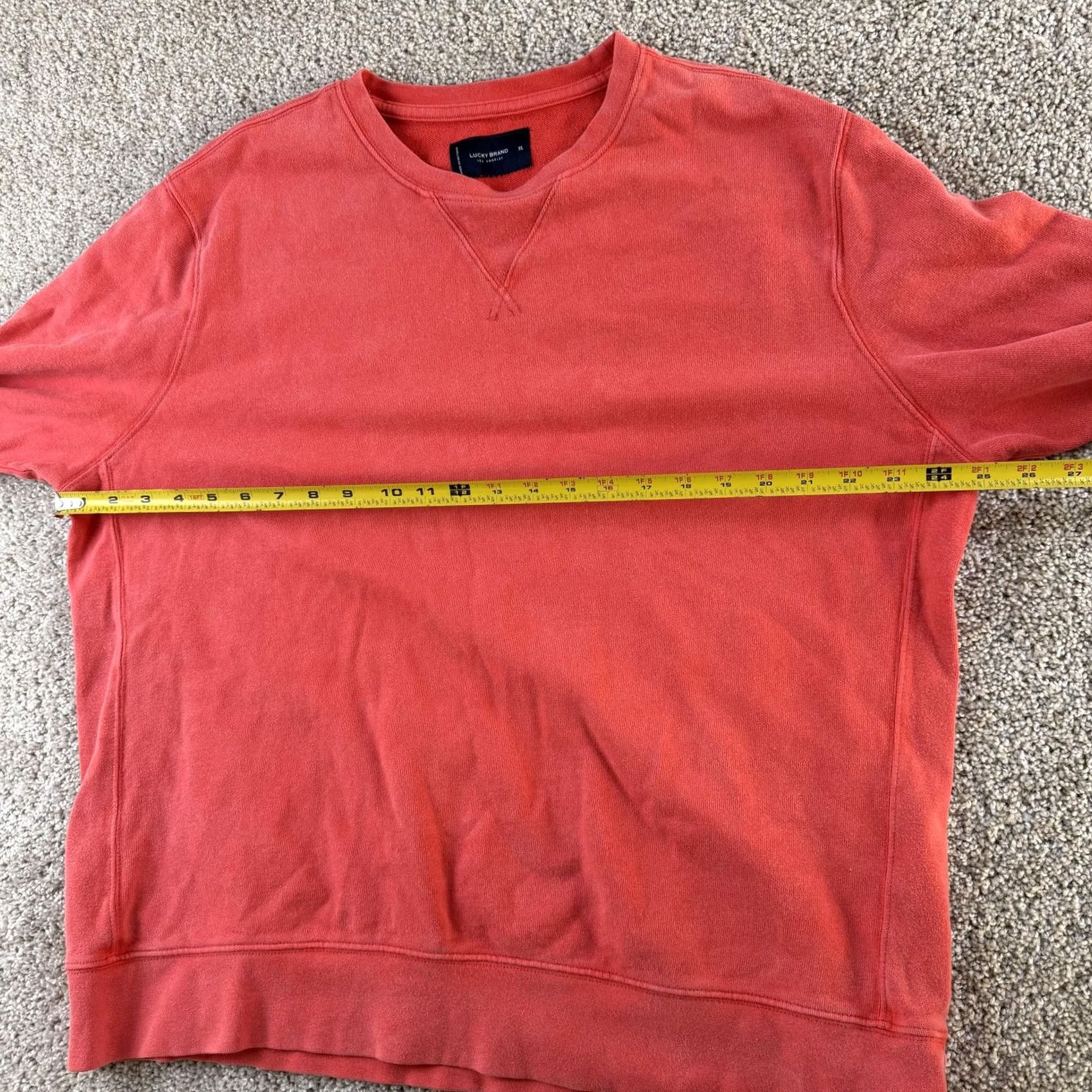 Lucky Brand Lucky Brand Sweatshirt Mens XL Orange Knit Crewneck Pullover Stretch Logo Solid Size US XL / EU 56 / 4 - 7 Thumbnail