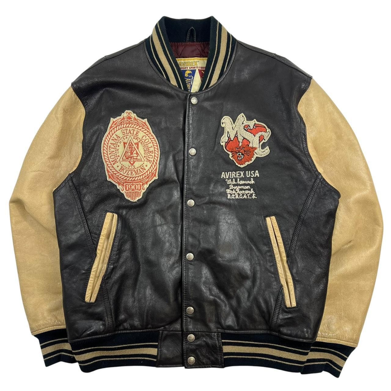 Avirex Vintage Avirex USA Bobcats football leather jacket - Medium Size US M / EU 48-50 / 2 - 2 Thumbnail