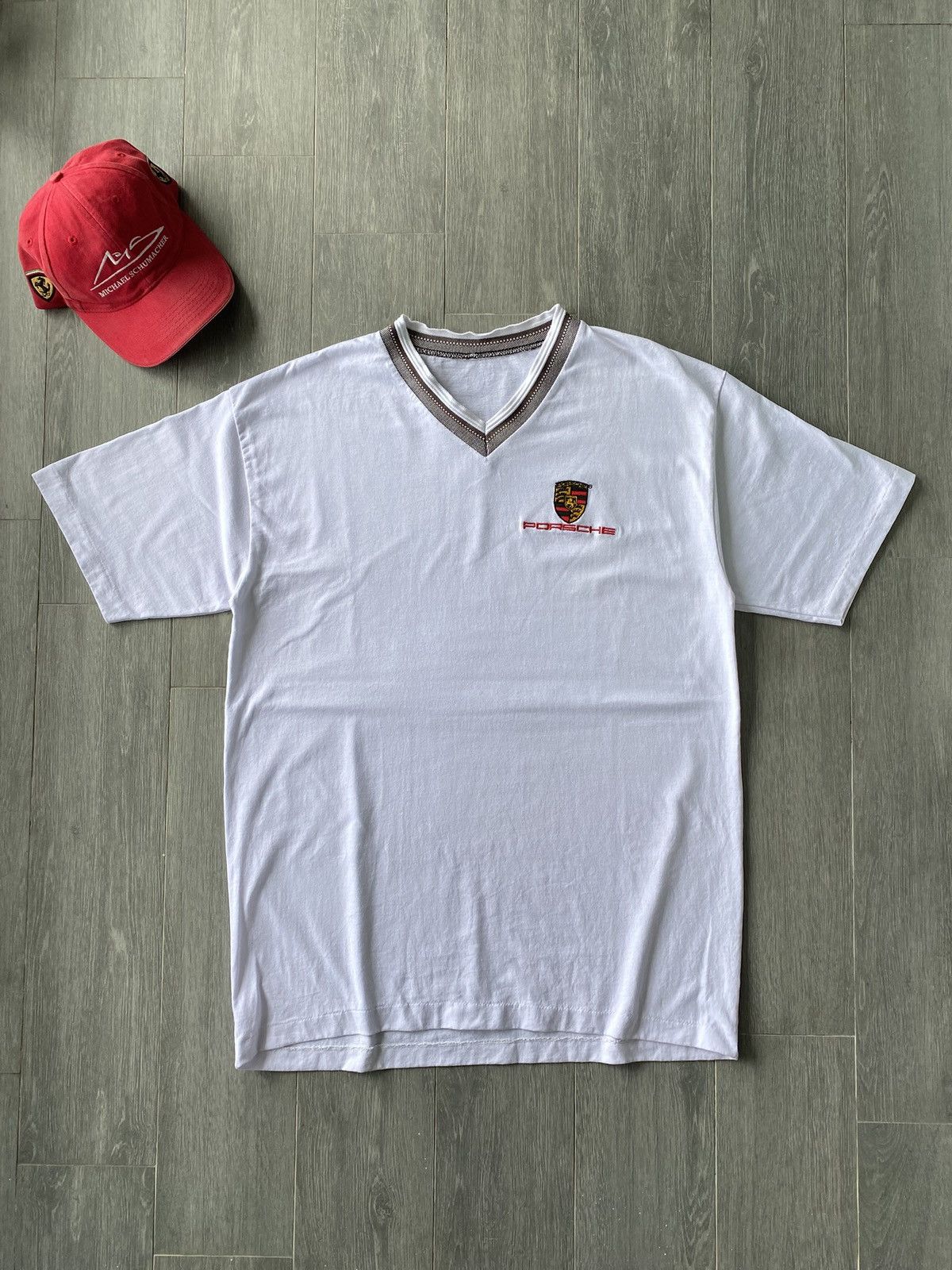 Designer × Porsche Design × Vintage Vintage 90’s Porsche Embroidery Logo Tee Size US L / EU 52-54 / 3 - 1 Thumbnail