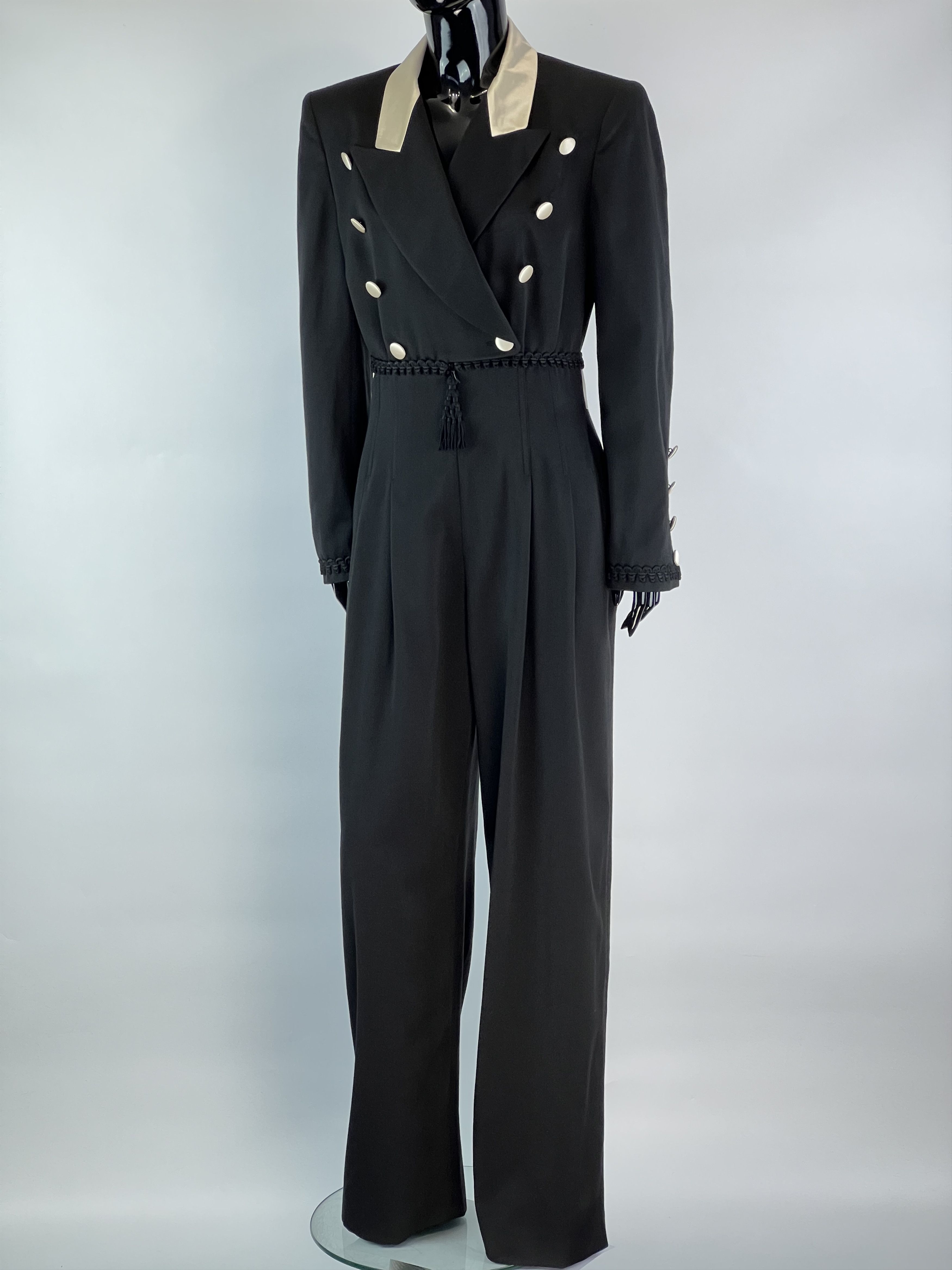 Escada Escada by Margaretha Ley Rare Vtg Wool Silk Jumpsuit Size 38 Size 30" / US 8 / IT 44 - 1 Thumbnail