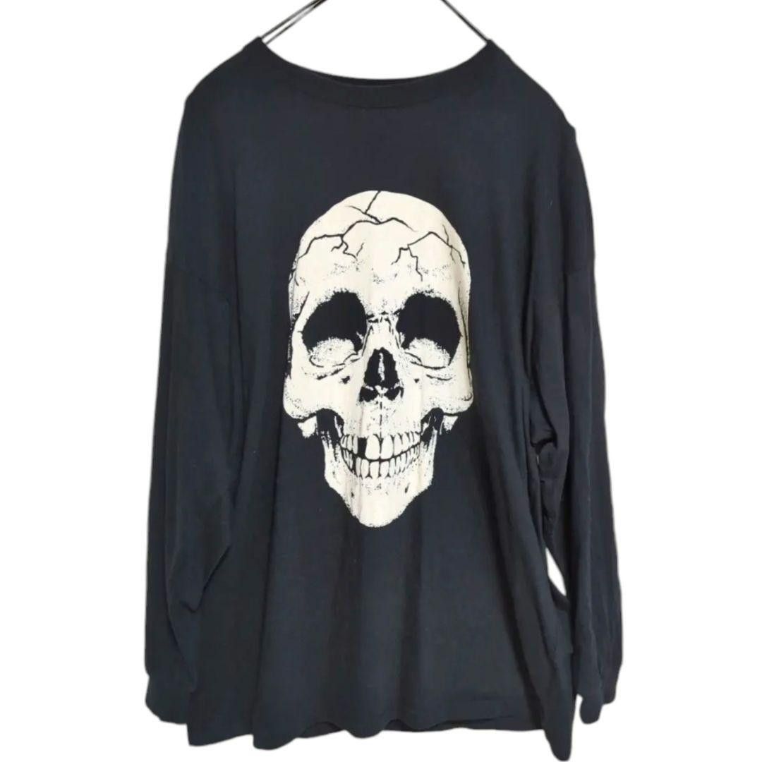 Drop Shoulder Skull Long Sleeve Tee