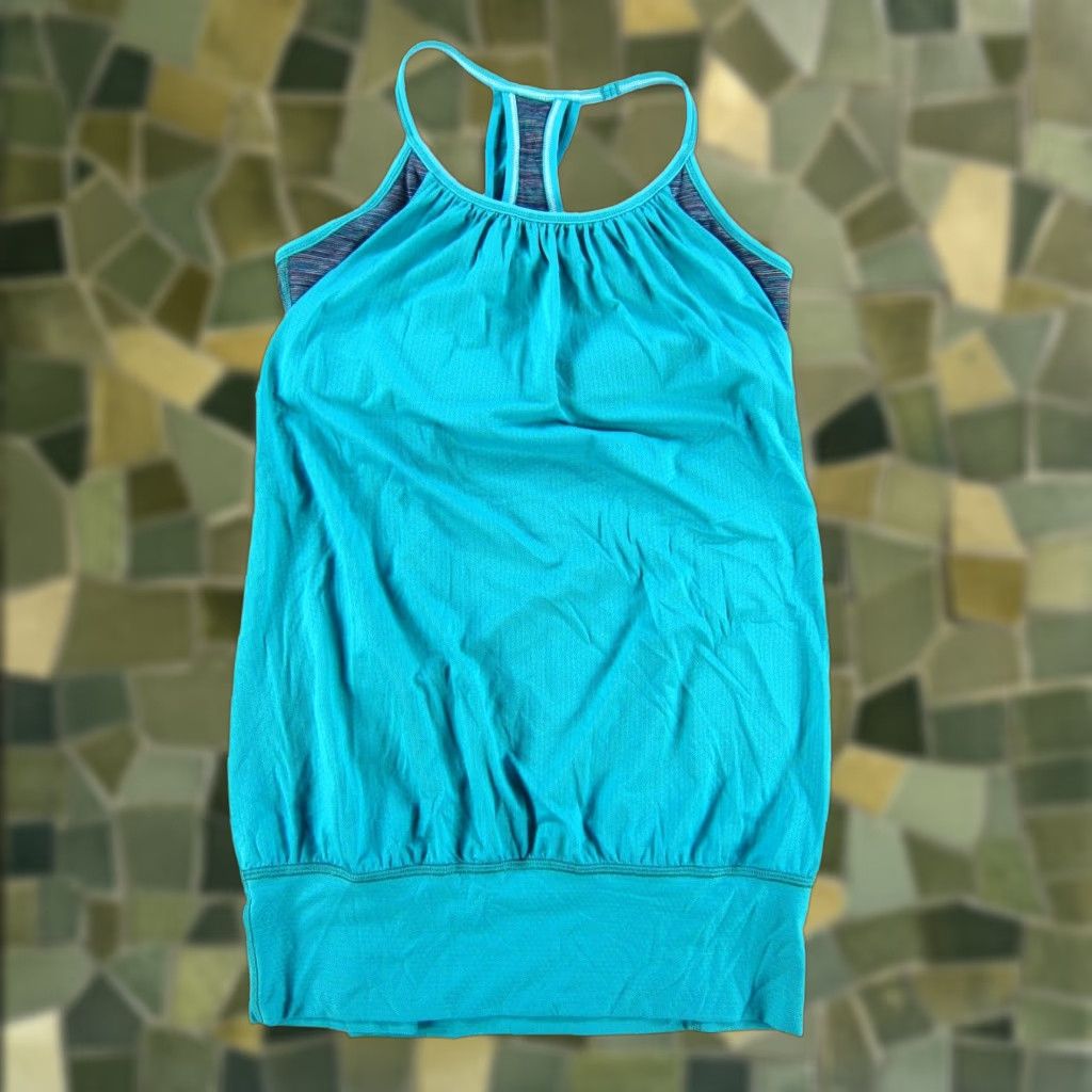 Lululemon Lululemon Blue Purple Stripe Sport Bra Racerback Yoga Run Workout Tank Top S-M - Womens Size S / US 4 / IT 40 - 1 Thumbnail