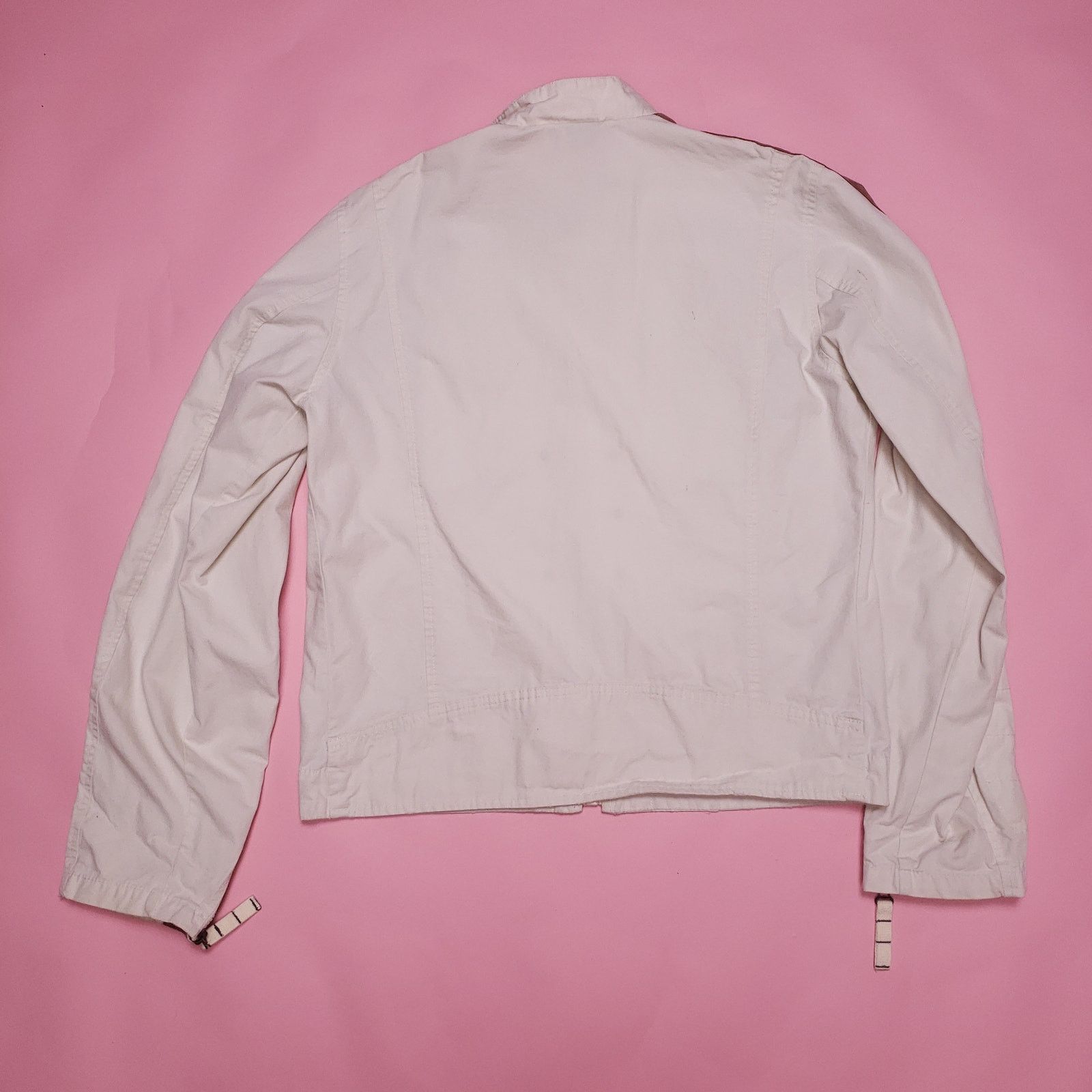 Diesel Vtg Diesel 90s white/ brown lightwght Mens racer jacket Size US L / EU 52-54 / 3 - 8 Thumbnail