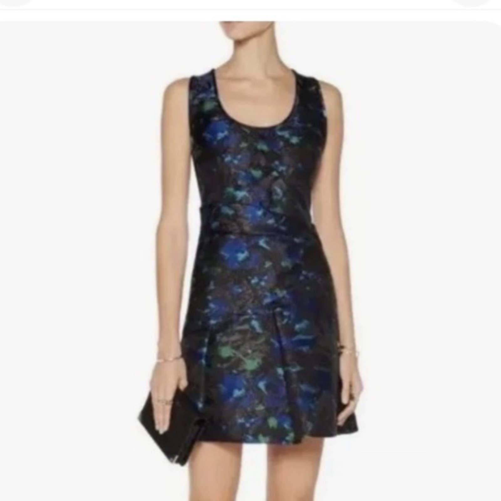 Image of Proenza Schouler Silk Blend Jacquard Mini Dress, Euc, Size 4 in Blue, Women's