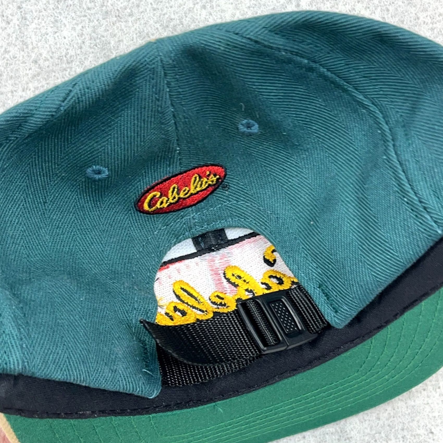 Vintage VINTAGE Cabela's Hat Cap Strap Back Green Made In USA Outdoors Adult Hat Green One Size Adjustable Casual Outdoor USA 80s 90s Logo Mens Size ONE SIZE - 5 Thumbnail