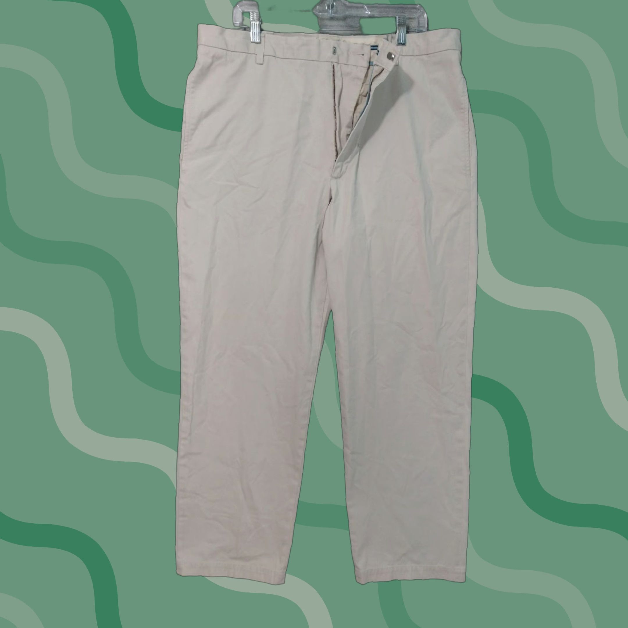 Banana Republic Banana Republic Pants Adult 38x32 Beige Gavin Chino Flat Front Cotton Straight Leg Mens Size US 38 / EU 54 - 1 Thumbnail
