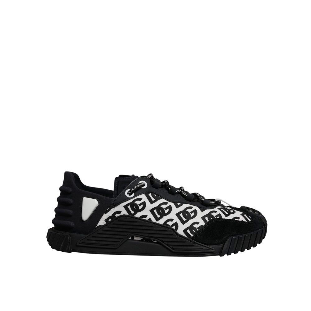 Dolce & Gabbana Black Logo Lace Up Low Top NS1 Sneakers Shoe