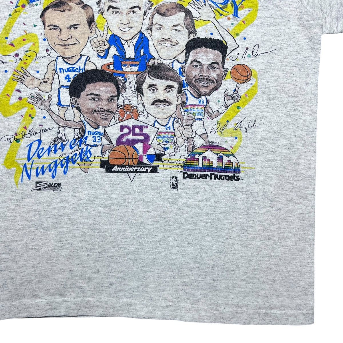 NBA × Salem Sportswear × Vintage Vintage 1990s NBA Denver Nuggets Salem Sportswear Tee Size US M / EU 48-50 / 2 - 6 Thumbnail