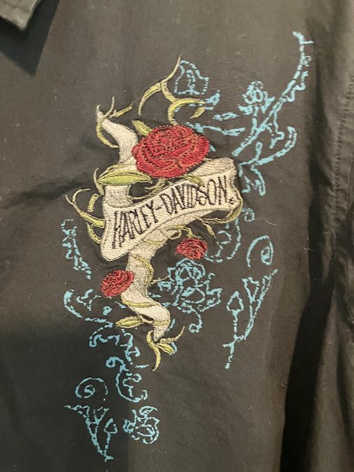 Harley Davidson Vintage Harley Davidson Women's Black Long Sleeve Button up Size L / US 10 / IT 46 - 3 Thumbnail