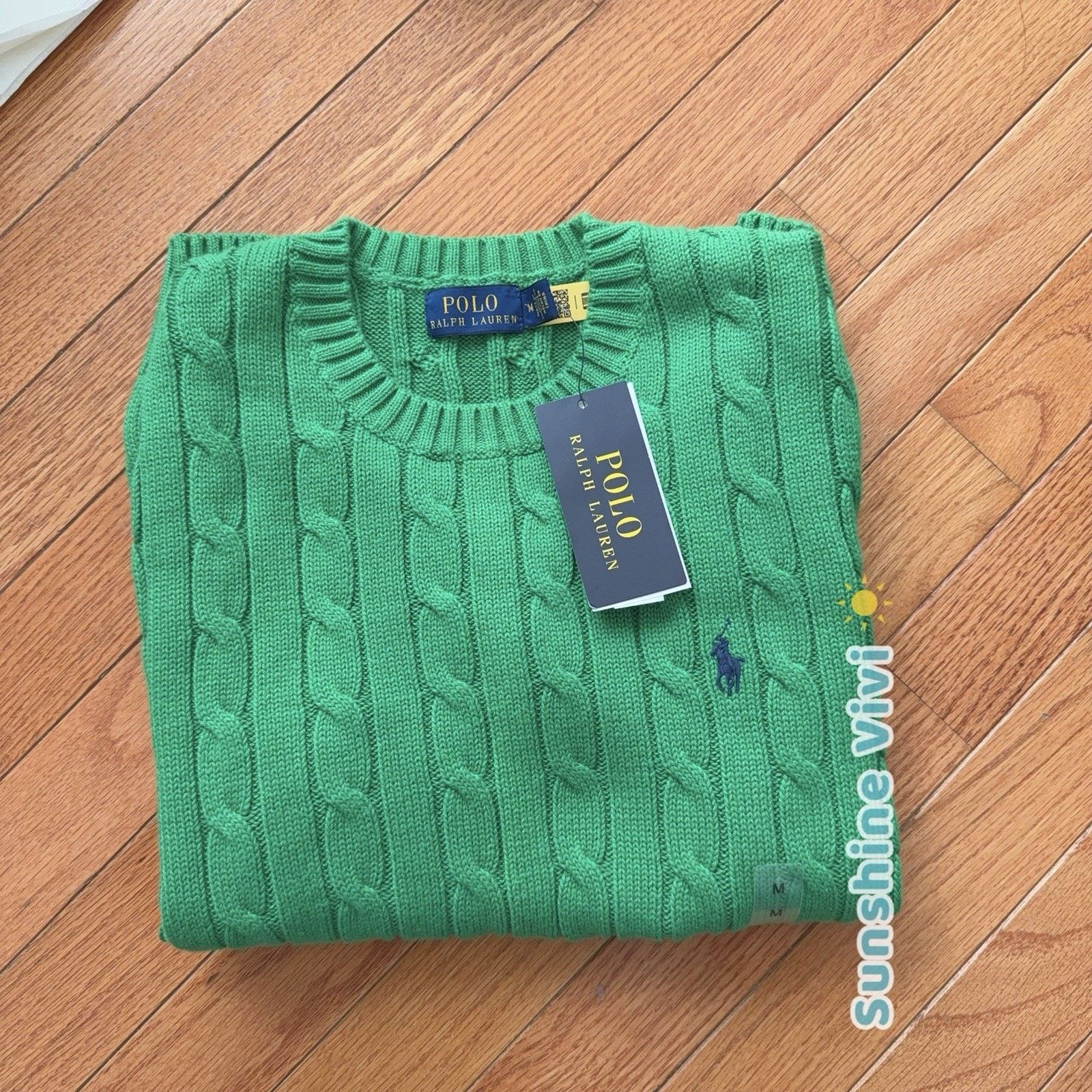 Polo Ralph Lauren NWT Polo Ralph Lauren Woman Cotton Sweater Green medium Size M / US 6-8 / IT 42-44 - 7 Thumbnail