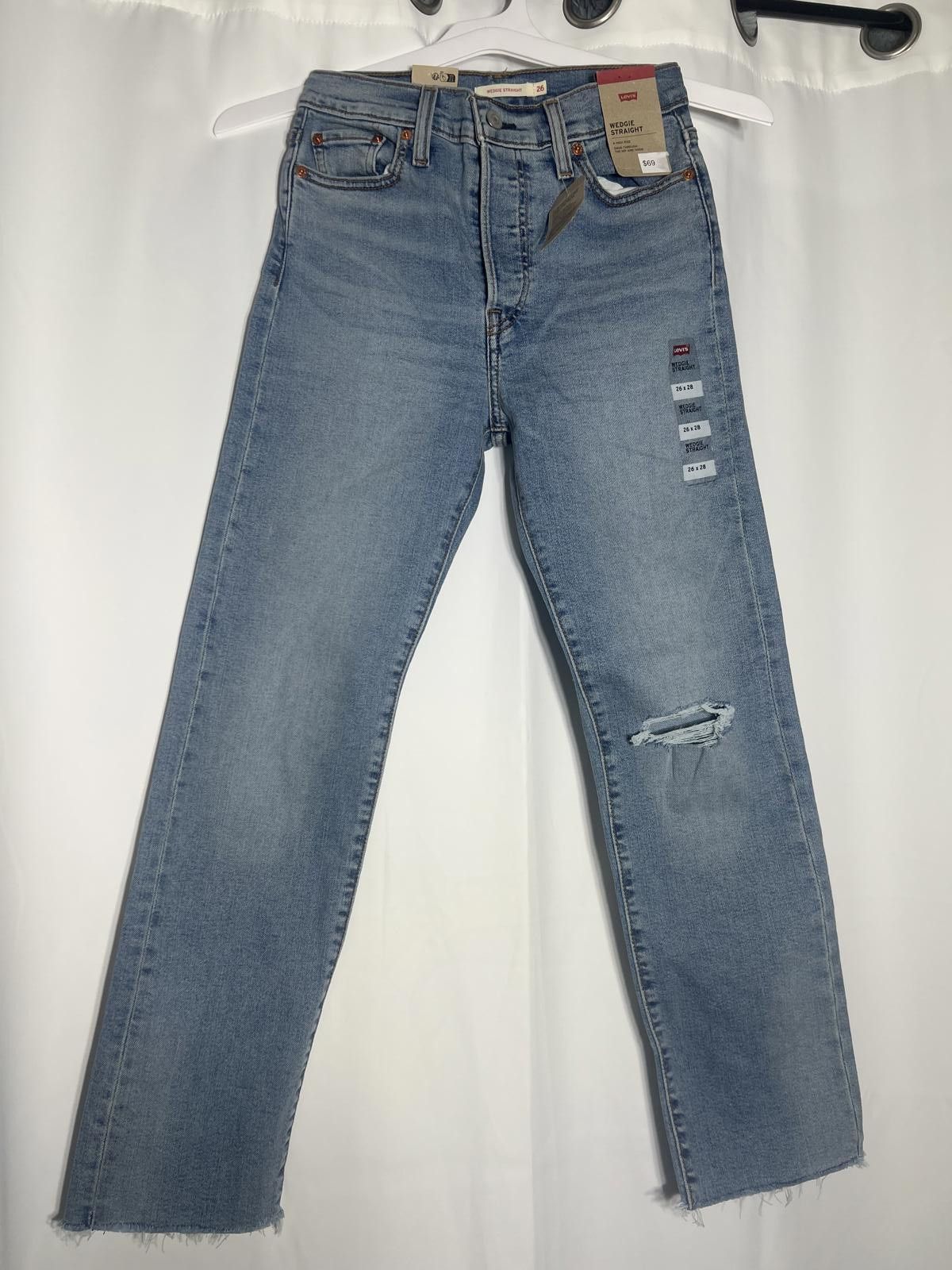 Levi's Levi's Wedgie Straight Light Blue Denim Jeans Size 26 Size 26" / US 2 / IT 38 - 1 Thumbnail