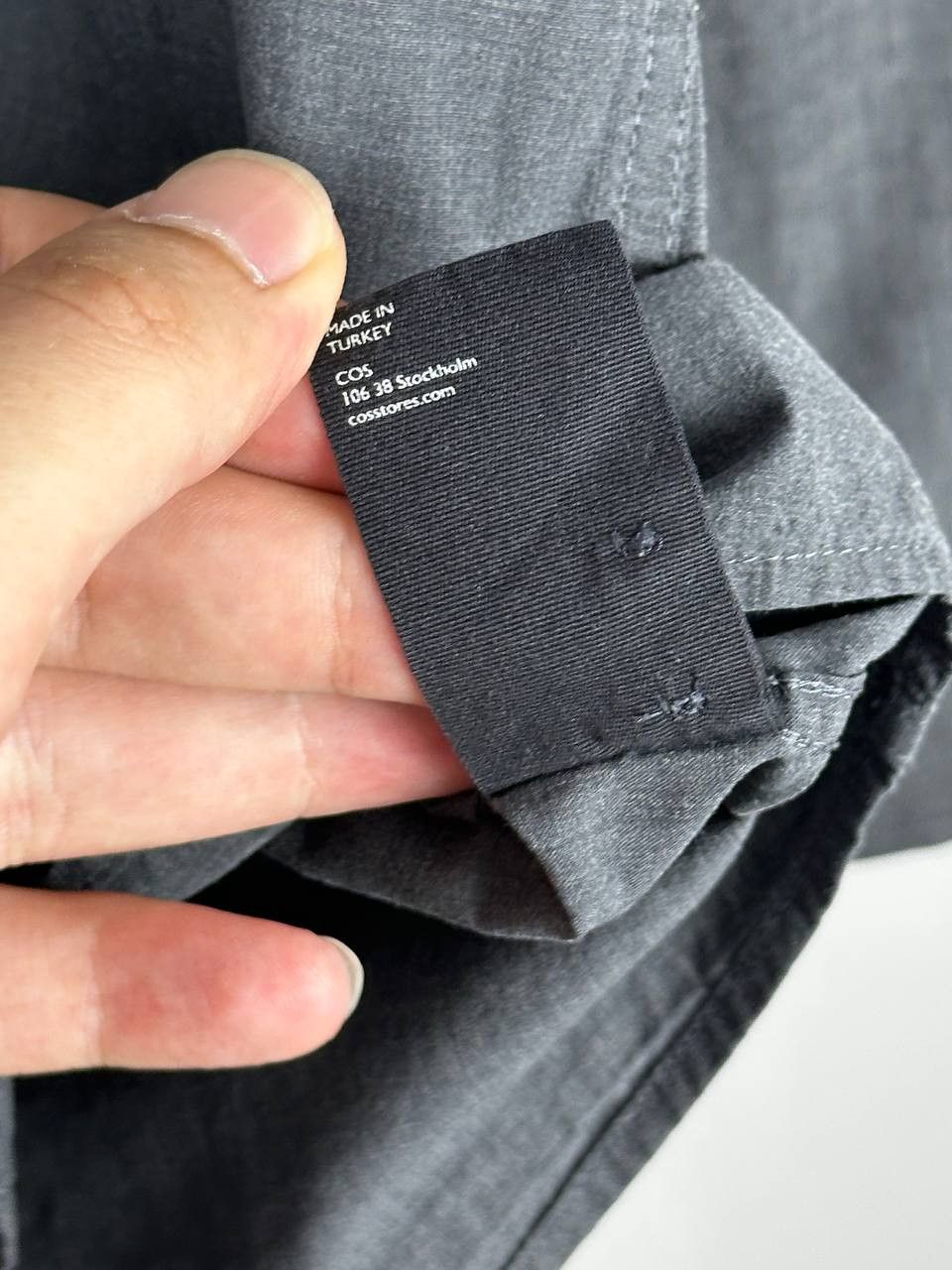 Cos COS Dark Grey Denim Light Casual Shirt Size US L / EU 52-54 / 3 - 9 Thumbnail