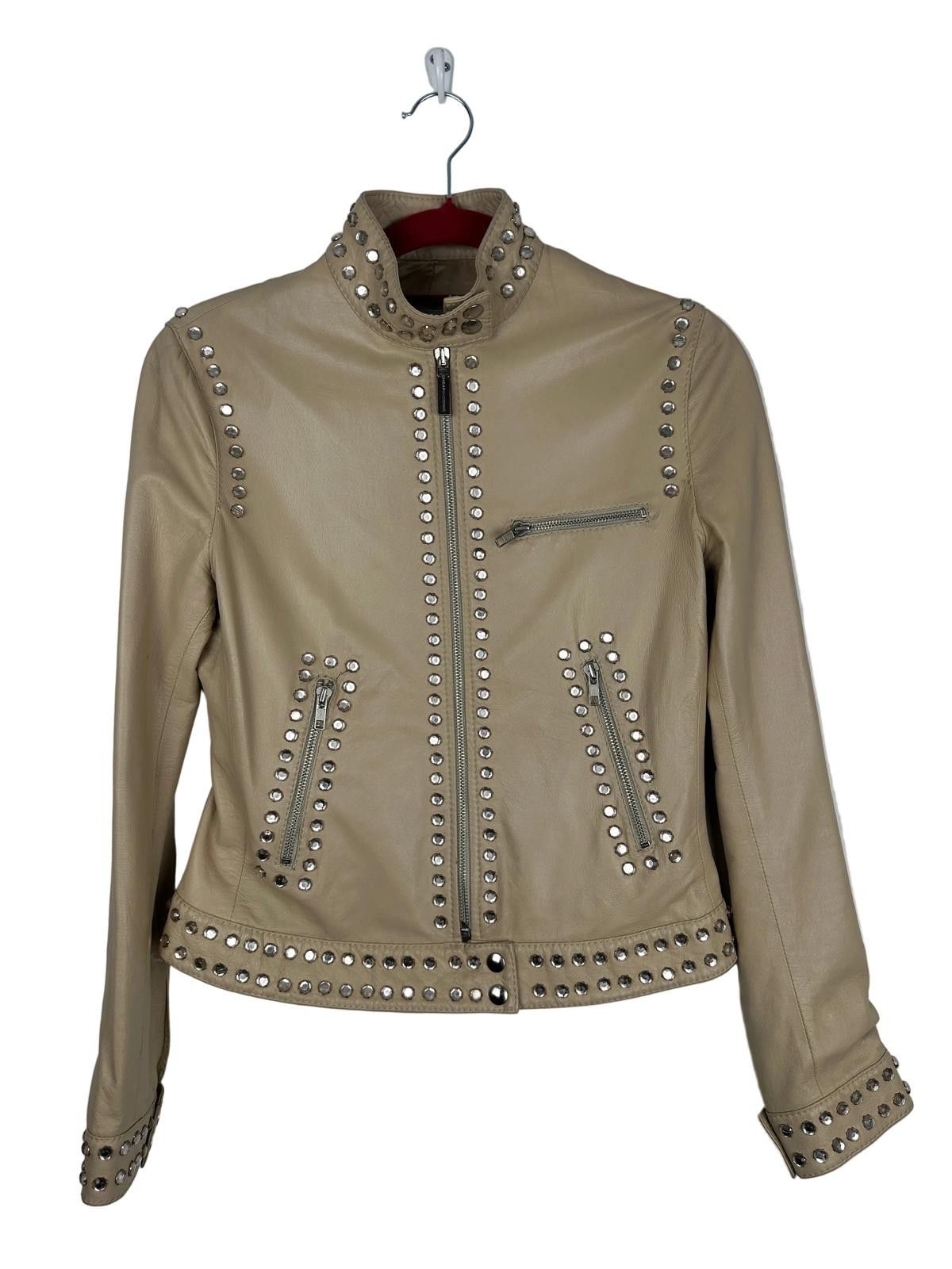 Moschino Moschino Cheap & Chic Crystal Studded Leather Jacket Size S / US 4 / IT 40 - 3 Thumbnail