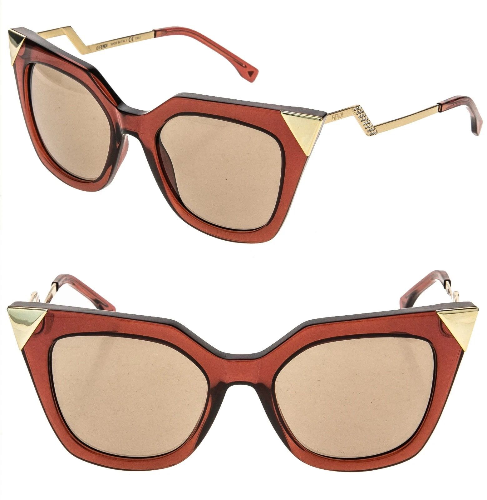 Fendi FENDI FF0060 0060 IRIDIA Red Translucent Gold Sunglasses Size ONE SIZE - 1 Thumbnail