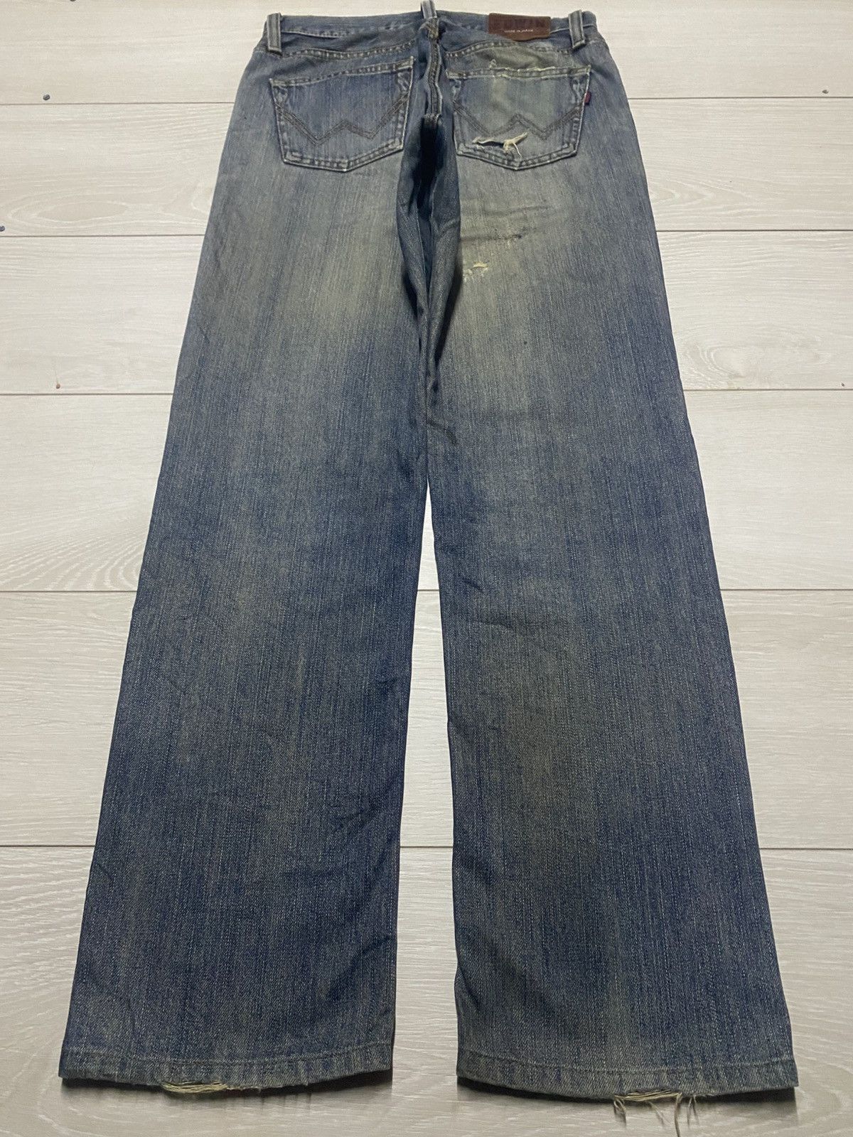 Japanese Brand Vintage Edwin International Basic Mud Wash Distressed Jeans Size US 31 - 2 Thumbnail