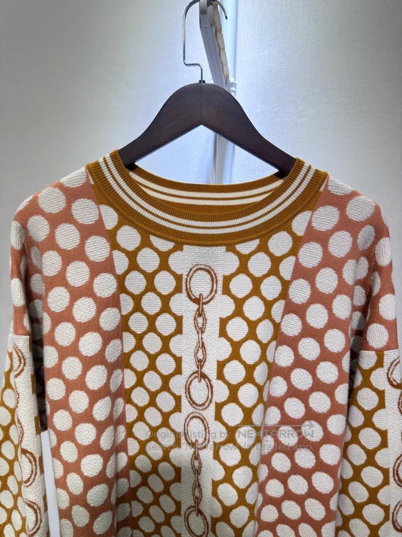 Hermes Hermes Khaki polka dot knit dress Size XS / US 0-2 / IT 36-38 - 5 Thumbnail