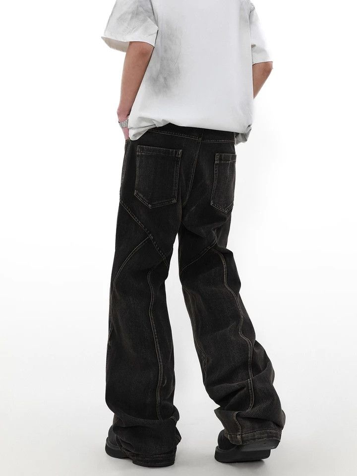 Jean × Vintage Split Splice Deconstructed Wash Distressed Jeans Size US 32 / EU 48 - 2 Thumbnail