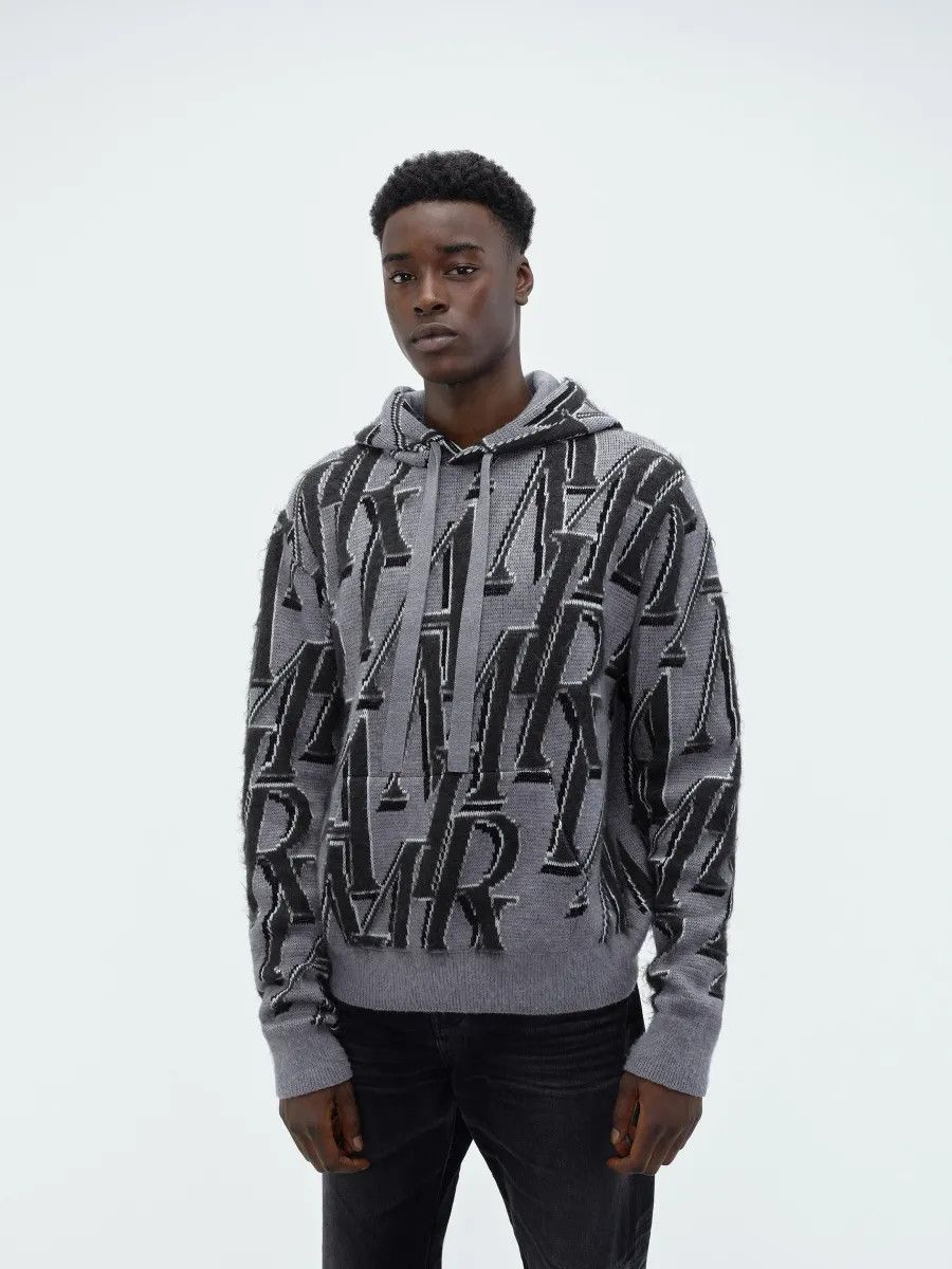 Amiri o1y0525 Logo Hoodie in Gray/Black Size US S / EU 44-46 / 1 - 2 Thumbnail
