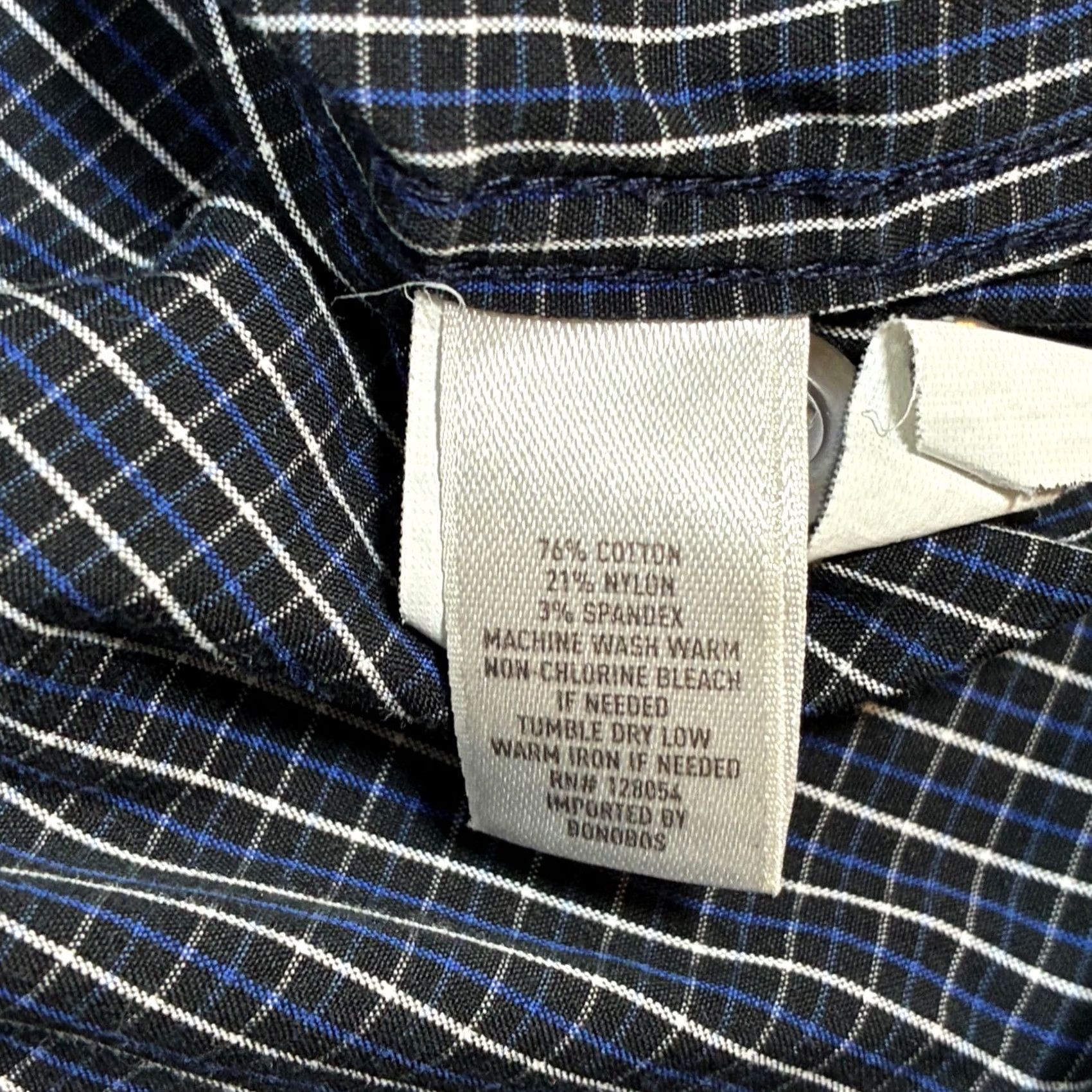Bonobos Bonobos Dress Shirt Gingham Tailored Fit Long Sleeve Blue White 15 1/2 33 Mens Size 42R - 6 Thumbnail