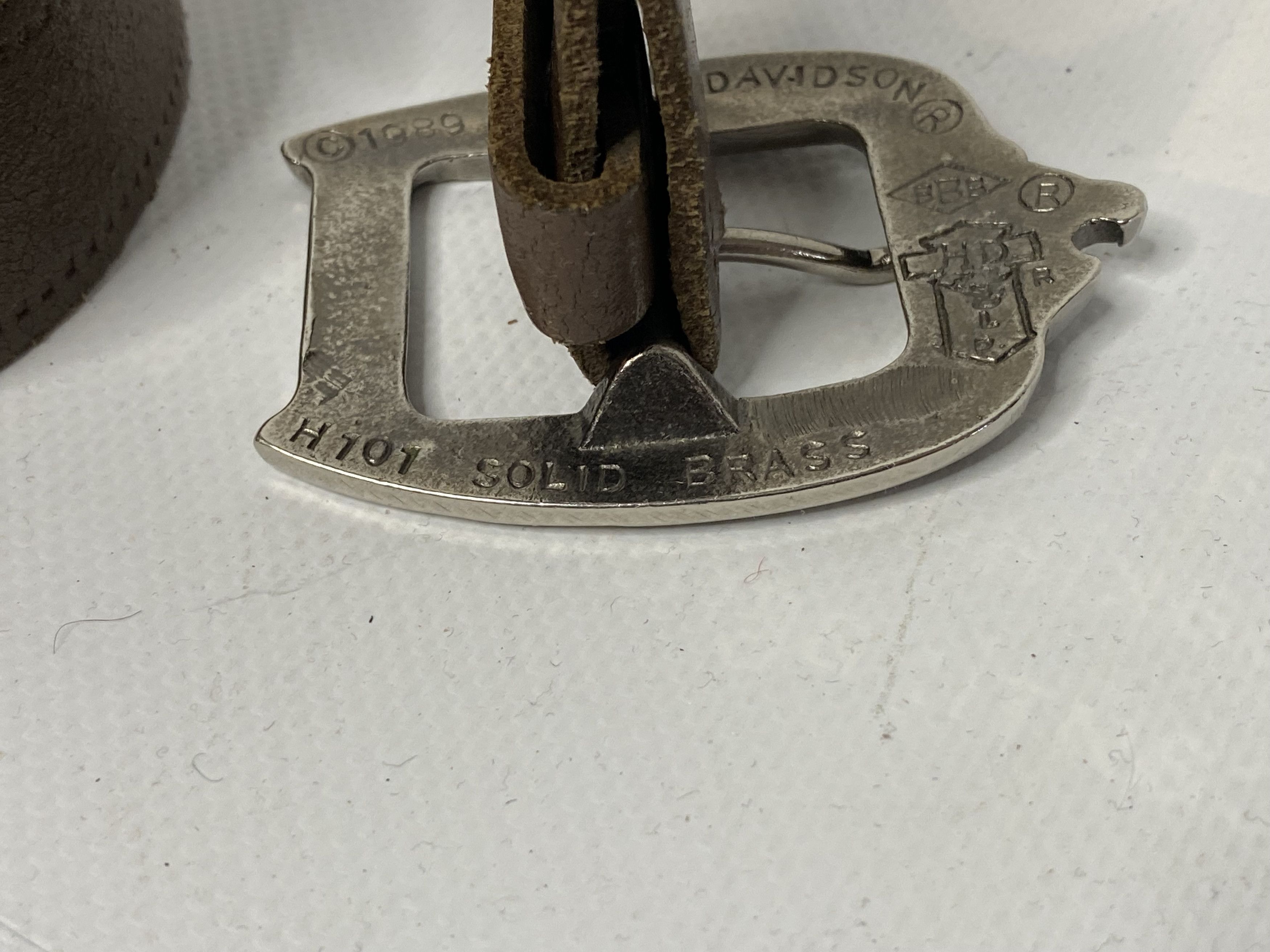 Harley Davidson × Vintage VINTAGE HARLEY DAVIDSON 1989 BELT SOLID BRASS Size ONE SIZE - 3 Thumbnail